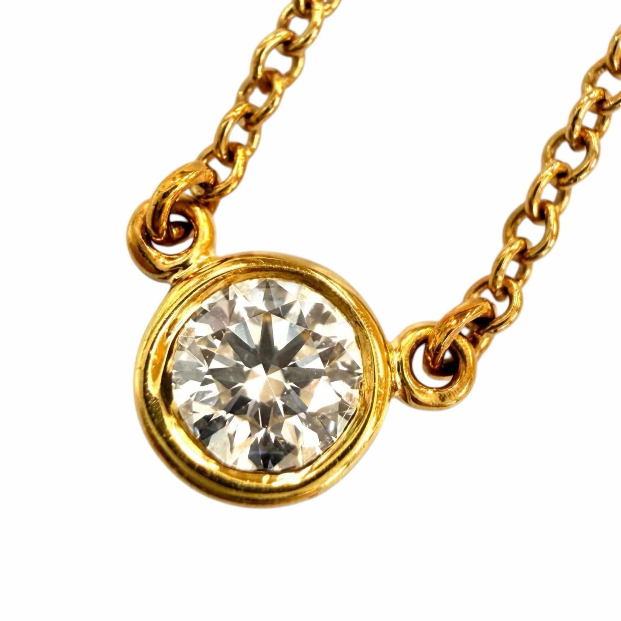 Tiffany & Co. TIFFANY&Co. Tiffany By the Yard 750 YG Necklace with 1 Diamond (approx. 0.12ct), Frame Diameter approx. 4.45mm, Purchased January 2009, Yellow Gold, Weight 1.9g, Women's, Comes Box and Dust Bag. Size ONE SIZE - 6 Thumbnail