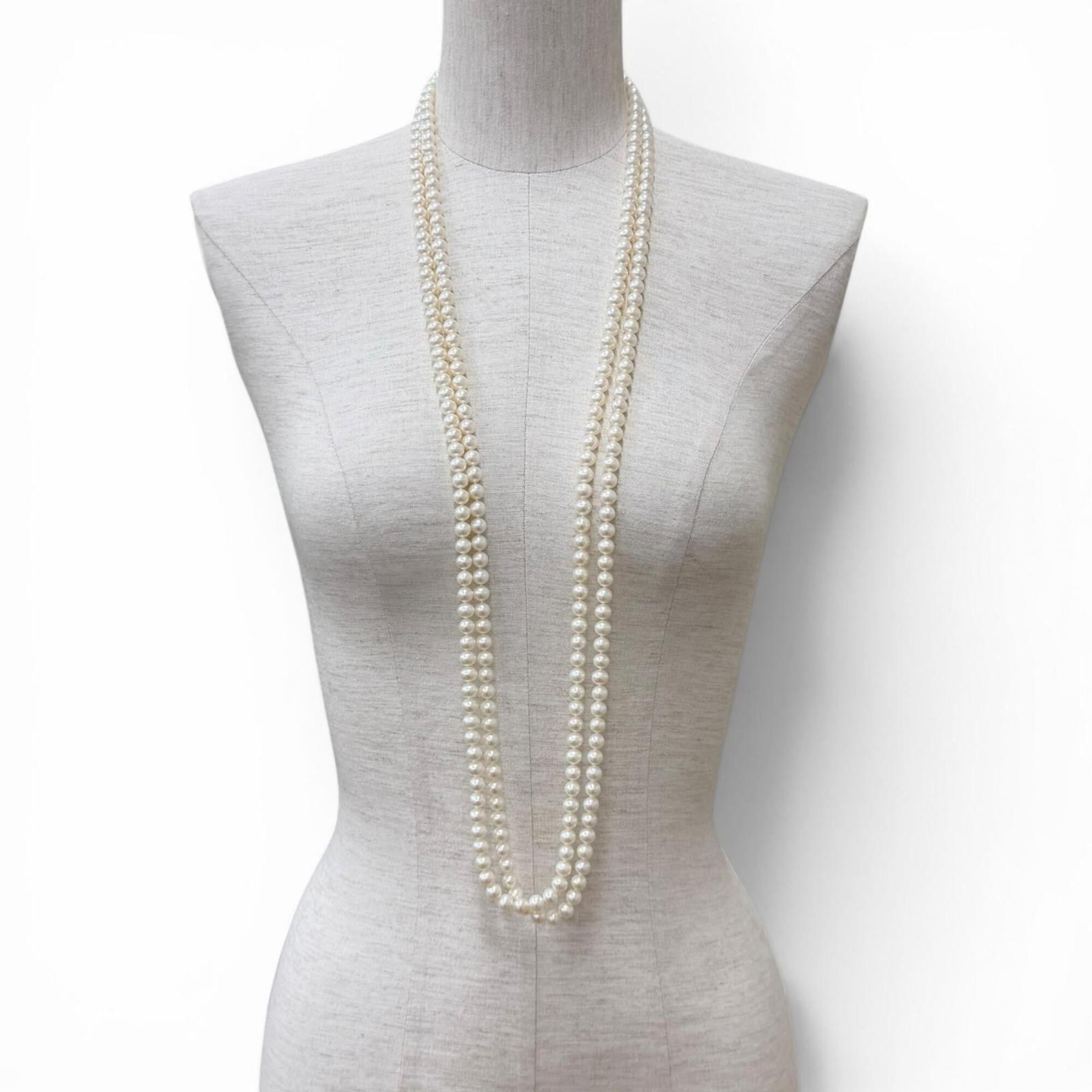 Tiffany & Co. TIFFANY&Co. Tiffany Ziegfeld Collection Pearl Wrap Necklace, Freshwater Pearls, AG925, Approx. 204cm Length, White, Total Weight 148.5g, Women's, Comes with Box Size ONE SIZE - 4 Thumbnail