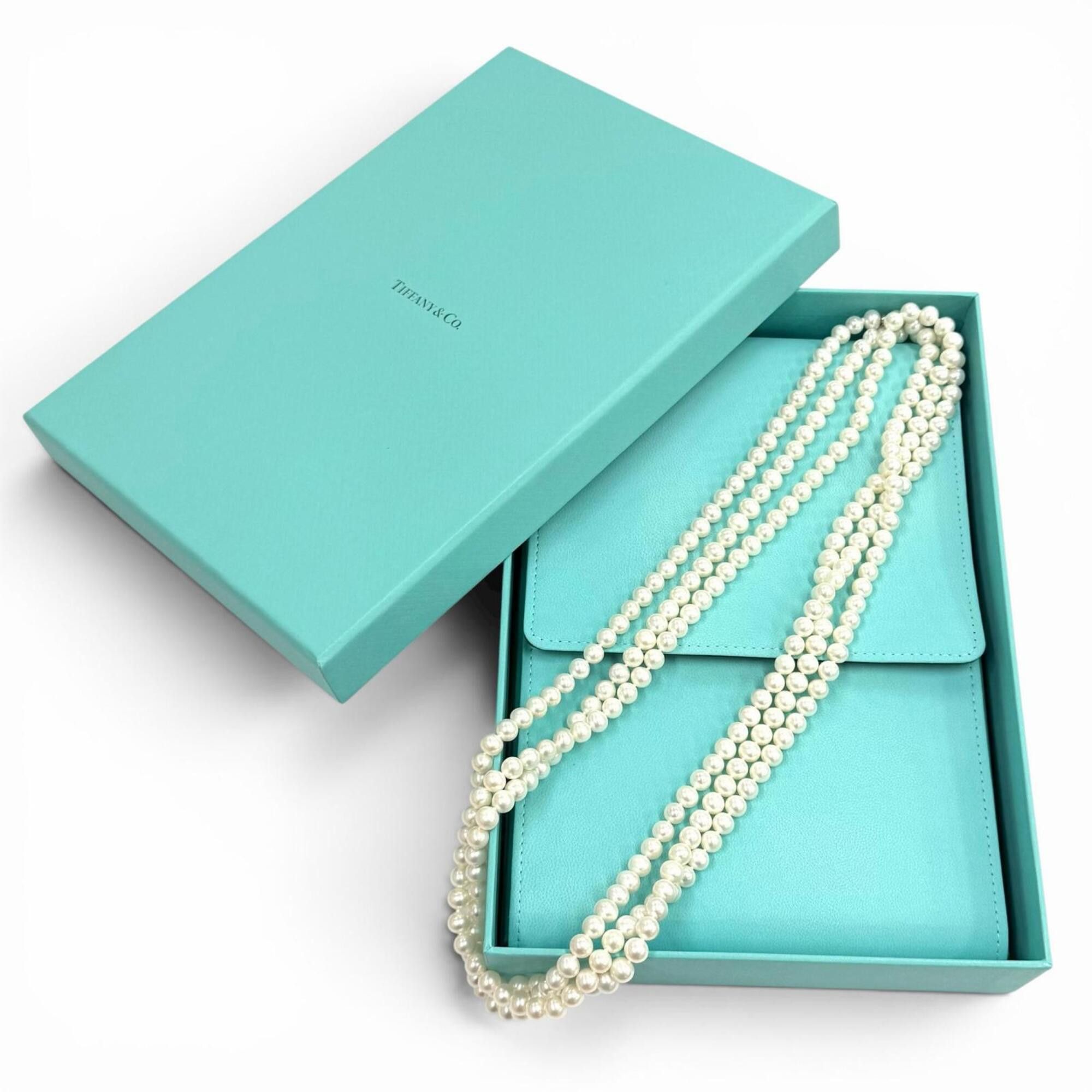 Tiffany & Co. TIFFANY&Co. Tiffany Ziegfeld Collection Pearl Wrap Necklace, Freshwater Pearls, AG925, Approx. 204cm Length, White, Total Weight 148.5g, Women's, Comes with Box Size ONE SIZE - 2 Thumbnail
