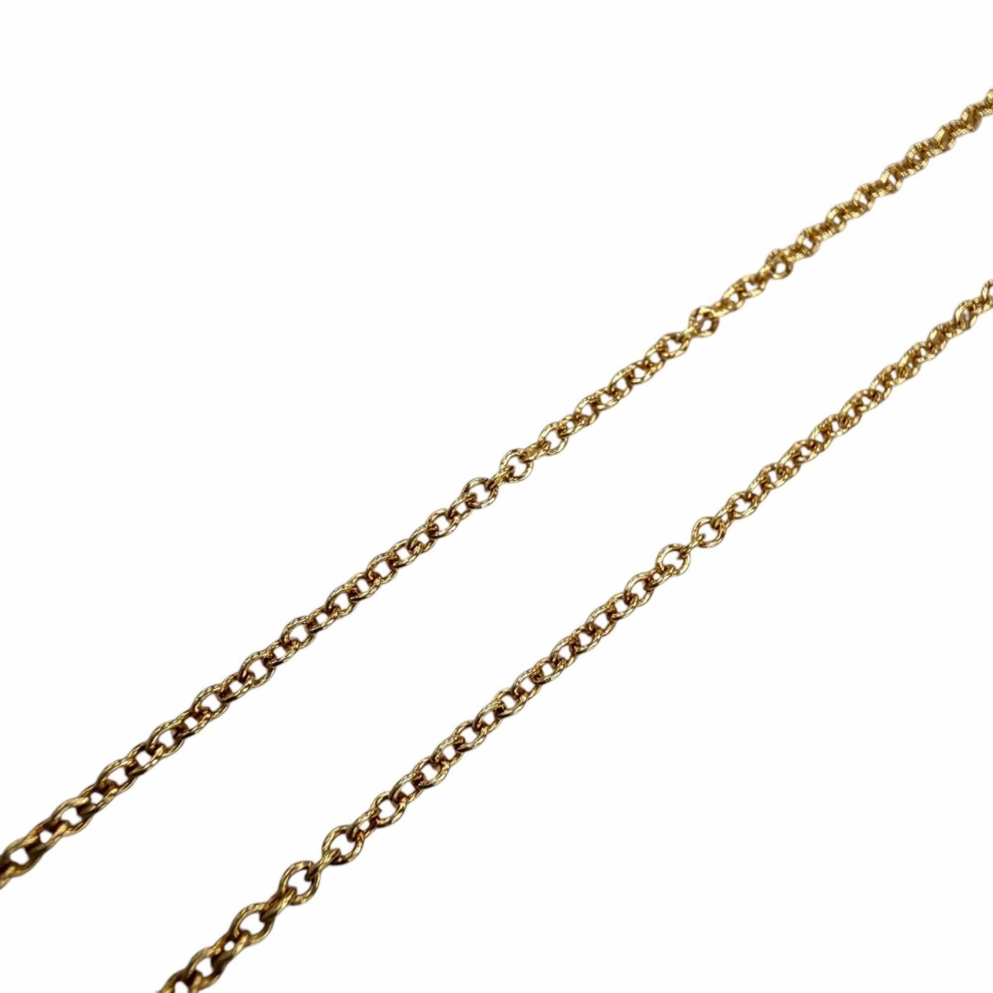 Tiffany & Co. TIFFANY&Co. Tiffany & Co. By the Yard Elsa Peretti 750 YG 1P Diamond (approx. 0.12ct) Setting Diameter approx. 4.73mm Necklace, Yellow Gold, Weight 1.94g, Women's, Comes with Box and Dust Bag Size ONE SIZE - 6 Thumbnail