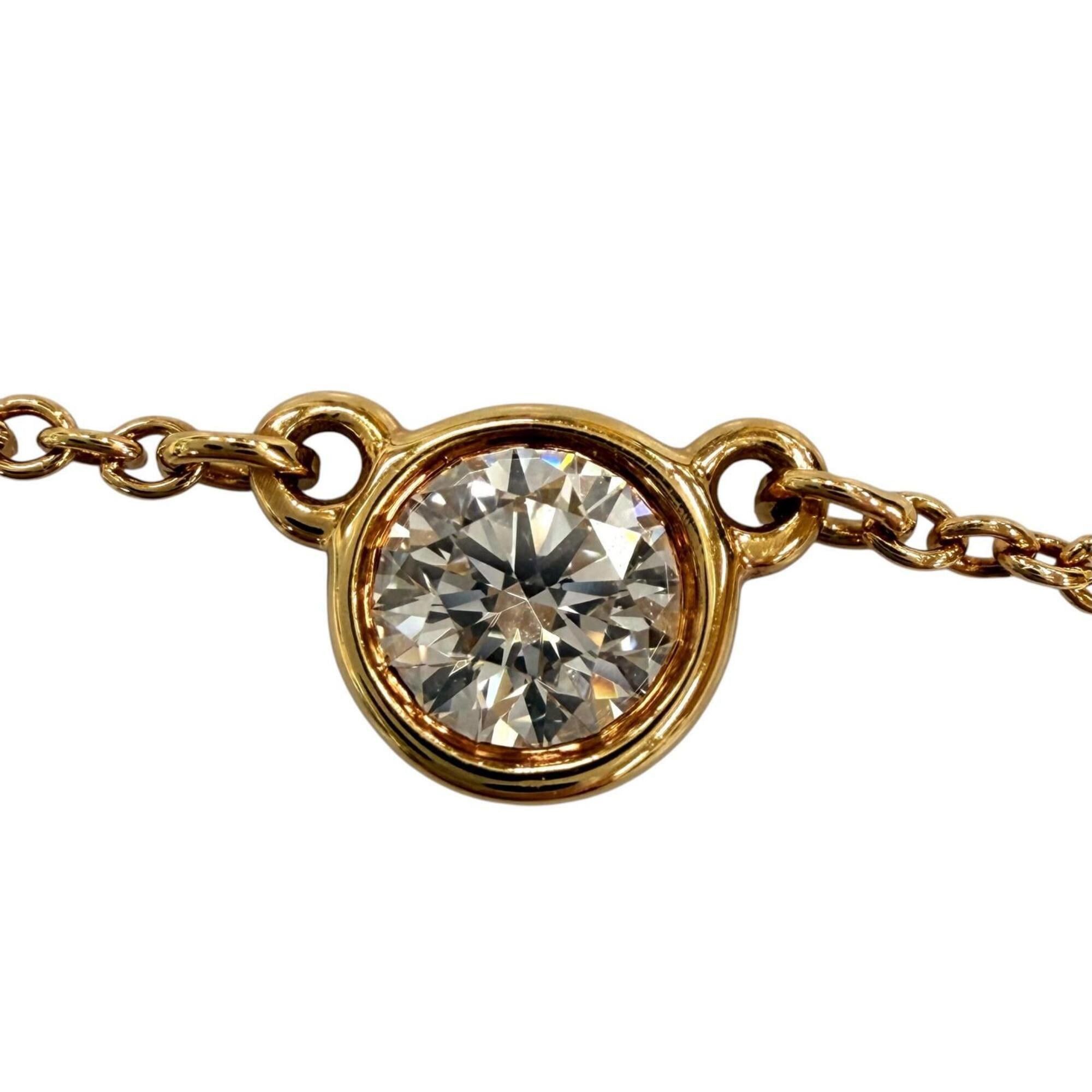 Tiffany & Co. TIFFANY&Co. Tiffany & Co. By the Yard Elsa Peretti 750 YG 1P Diamond (approx. 0.12ct) Setting Diameter approx. 4.73mm Necklace, Yellow Gold, Weight 1.94g, Women's, Comes with Box and Dust Bag Size ONE SIZE - 4 Thumbnail