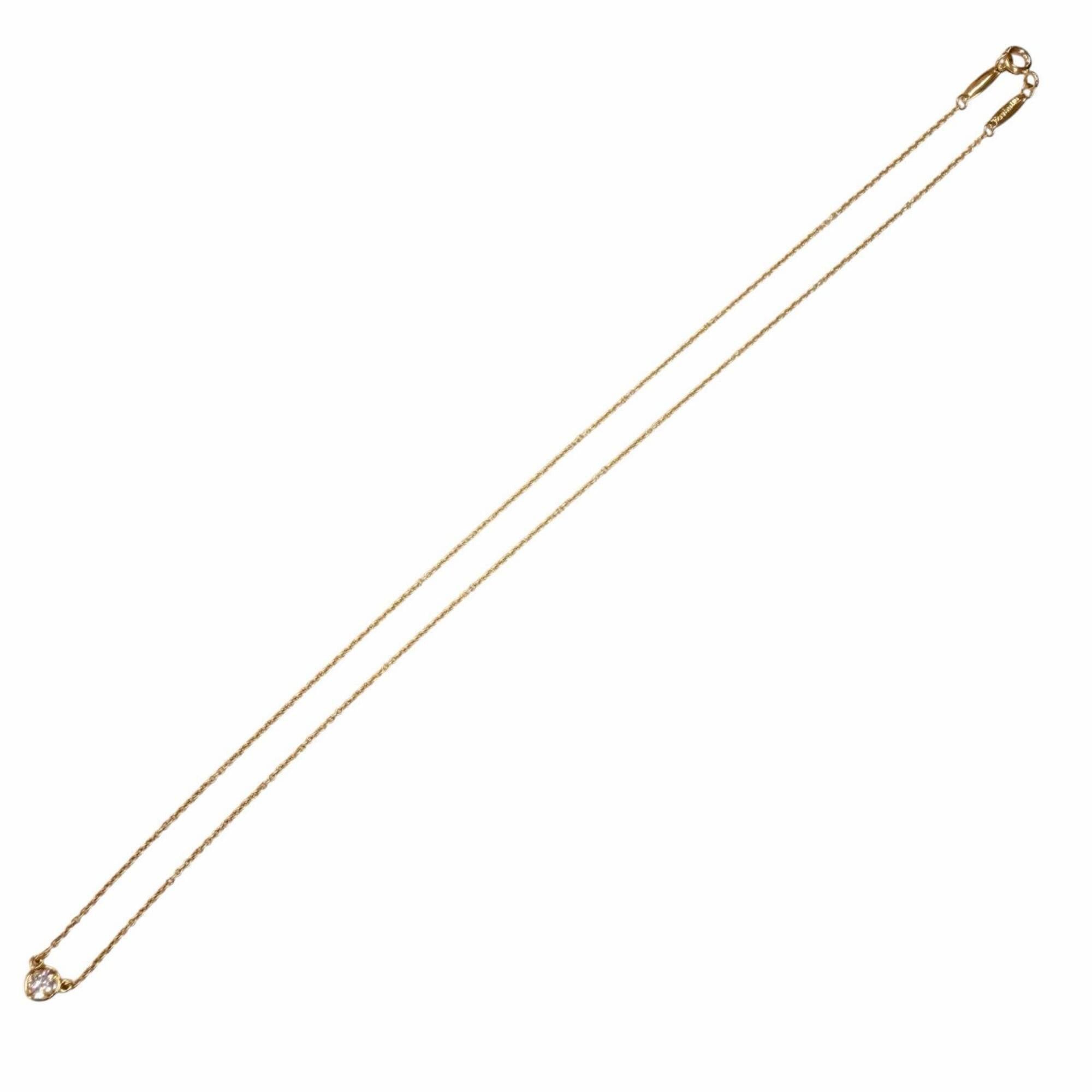 Tiffany & Co. TIFFANY&Co. Tiffany & Co. By the Yard Elsa Peretti 750 YG 1P Diamond (approx. 0.12ct) Setting Diameter approx. 4.73mm Necklace, Yellow Gold, Weight 1.94g, Women's, Comes with Box and Dust Bag Size ONE SIZE - 5 Thumbnail