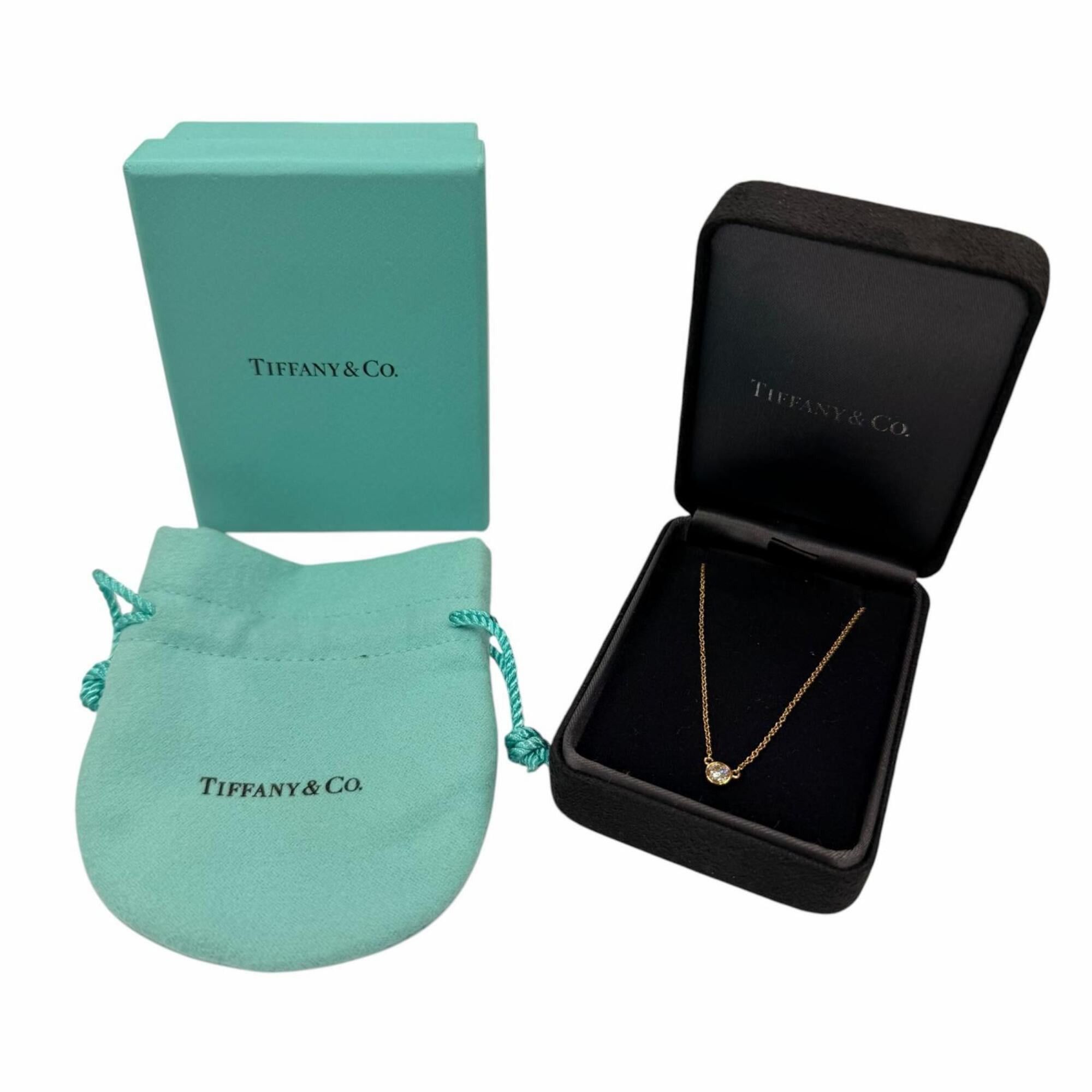 Tiffany & Co. TIFFANY&Co. Tiffany & Co. By the Yard Elsa Peretti 750 YG 1P Diamond (approx. 0.12ct) Setting Diameter approx. 4.73mm Necklace, Yellow Gold, Weight 1.94g, Women's, Comes with Box and Dust Bag Size ONE SIZE - 2 Thumbnail
