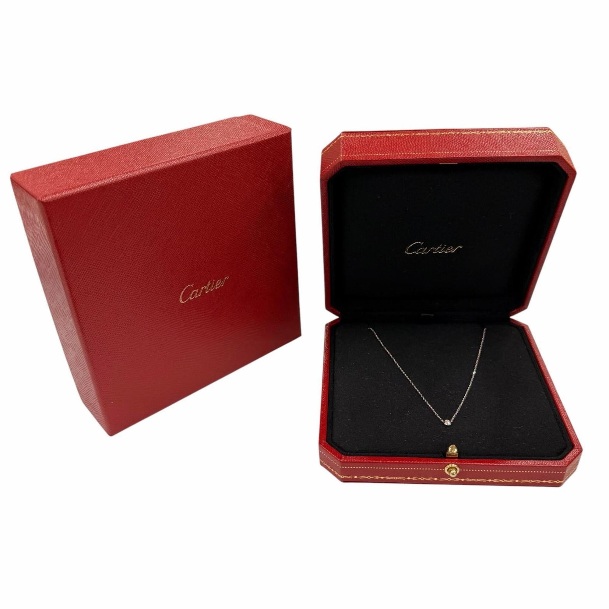 Cartier Cartier WFE089 Damour XS 750 WG 1P Diamond Necklace, White Gold, Weight 2.4g, Women's, with Box. Size ONE SIZE - 2 Thumbnail