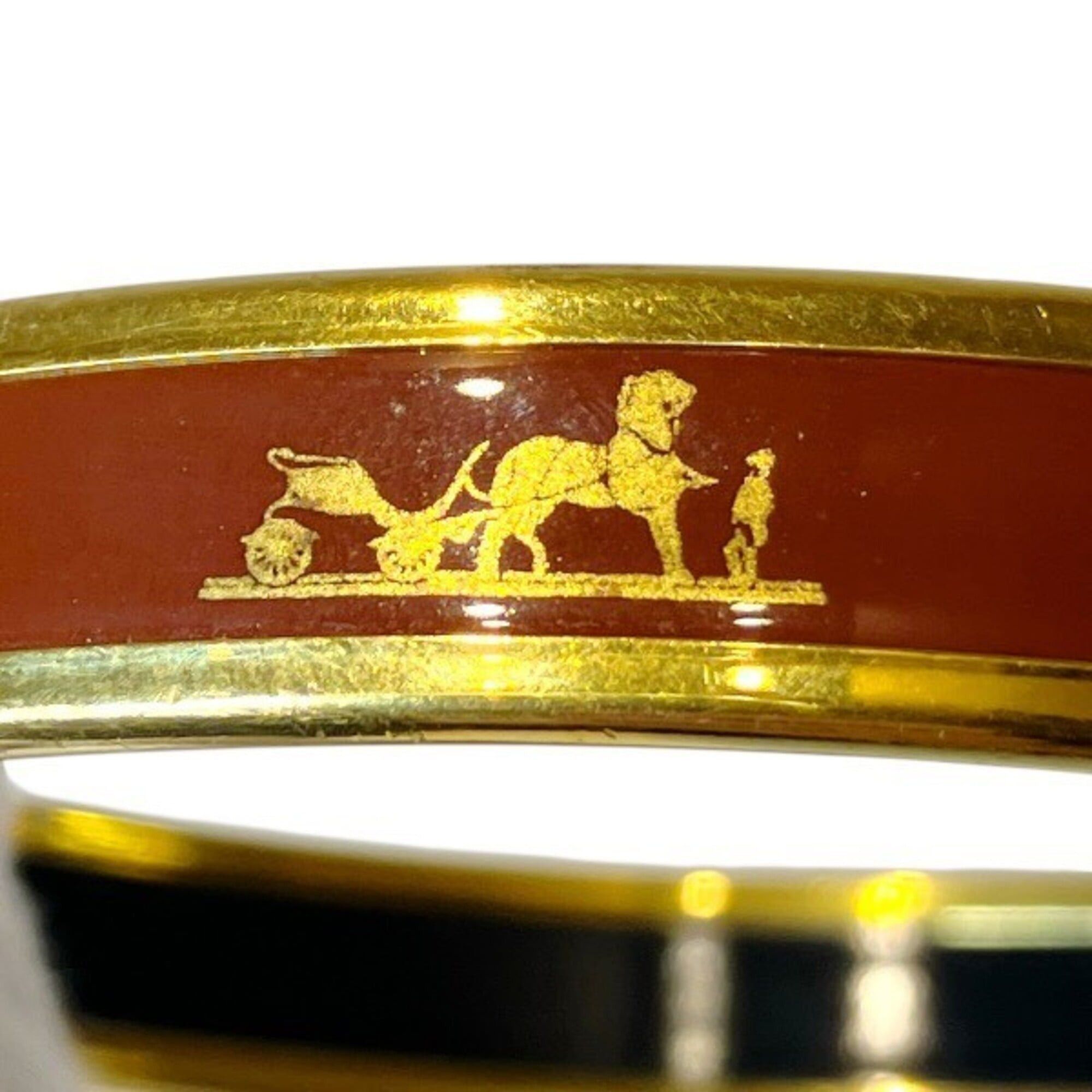 Hermes Hermes Enamel PM Brand Accessories Cloisonné Red Bangle for Women Size ONE SIZE - 6 Thumbnail