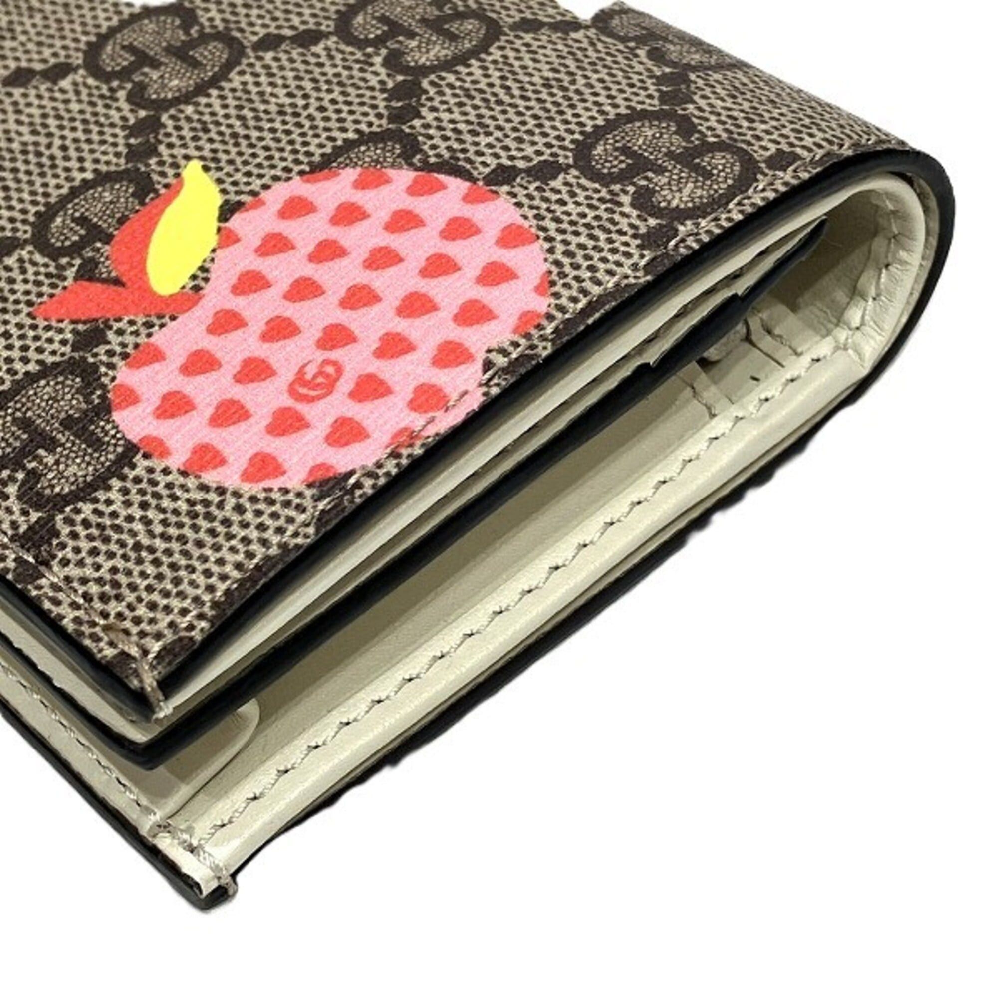 Gucci Gucci GG Supreme 663922 Les Pommes Apples Heart Bi-fold Wallet for Women Size ONE SIZE - 8 Thumbnail