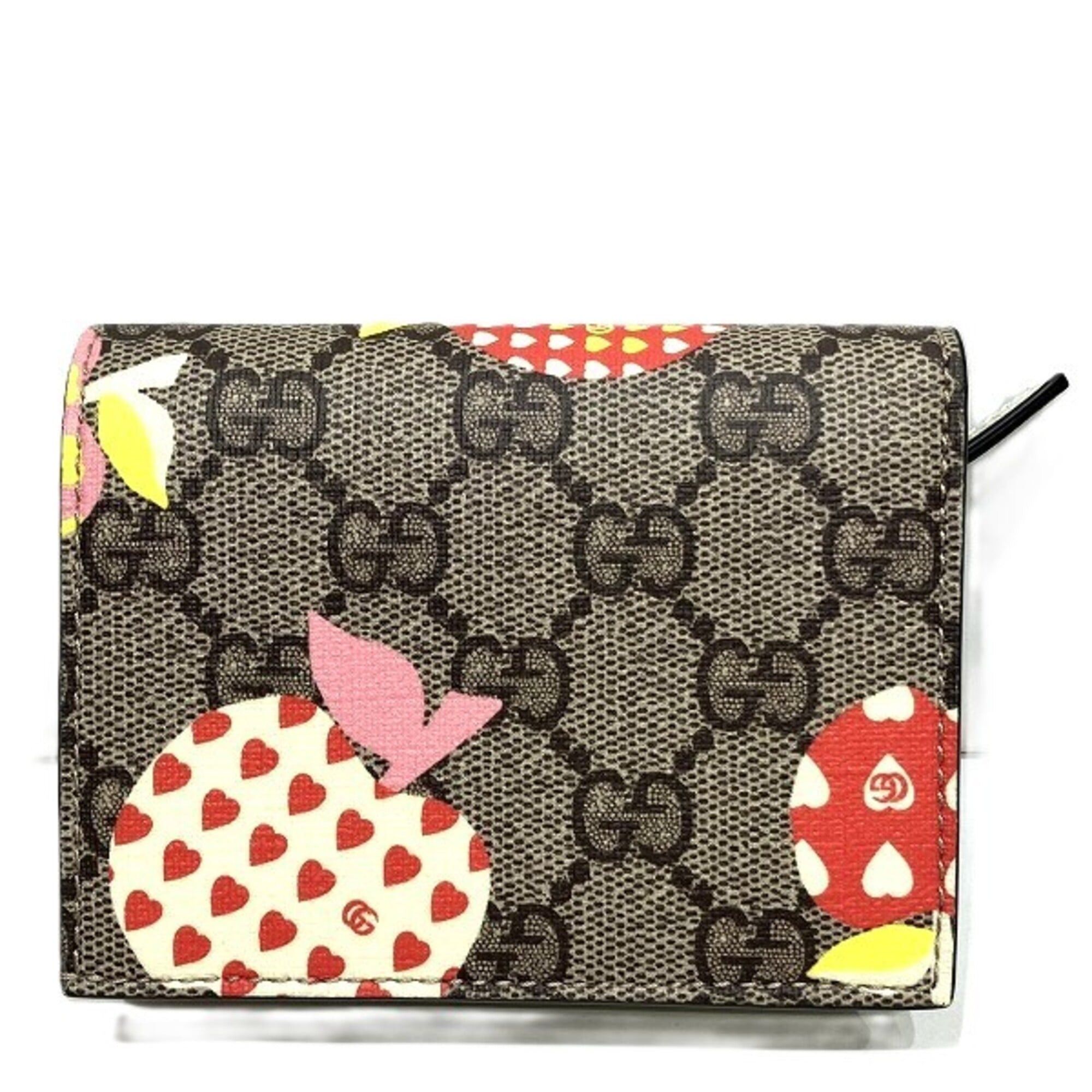 Gucci Gucci GG Supreme 663922 Les Pommes Apples Heart Bi-fold Wallet for Women Size ONE SIZE - 2 Thumbnail