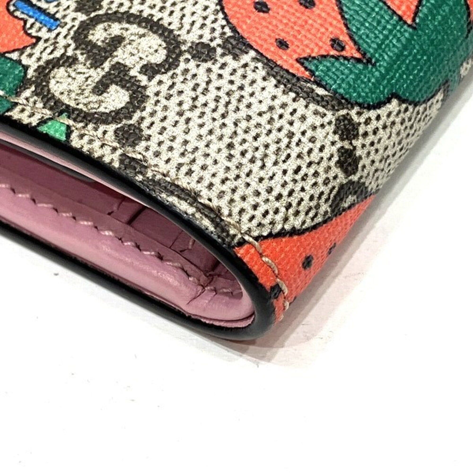 Gucci Gucci GG Supreme Strawberry Mini Wallet 573839 Bi-fold for Women Size ONE SIZE - 7 Thumbnail