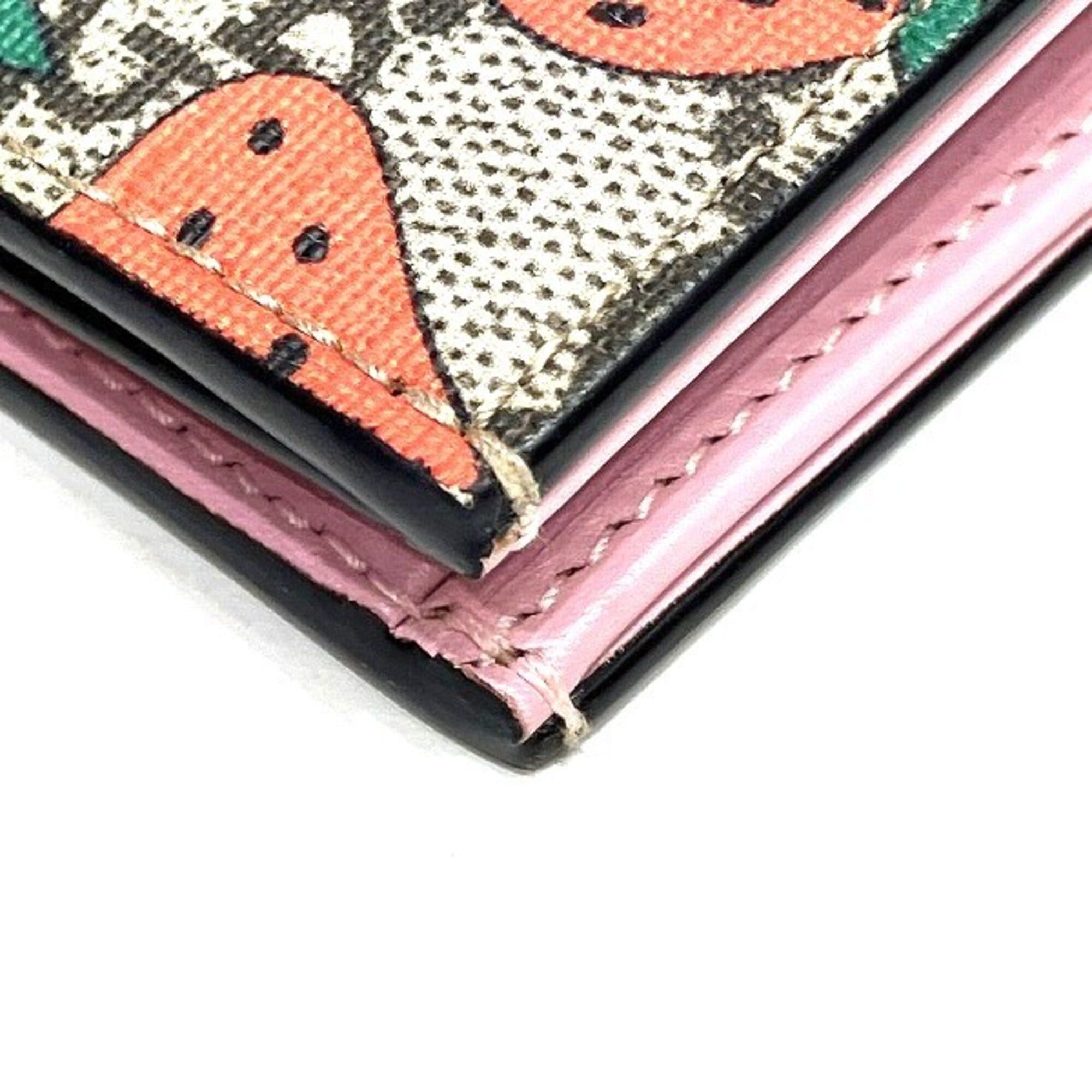 Gucci Gucci GG Supreme Strawberry Mini Wallet 573839 Bi-fold for Women Size ONE SIZE - 6 Thumbnail