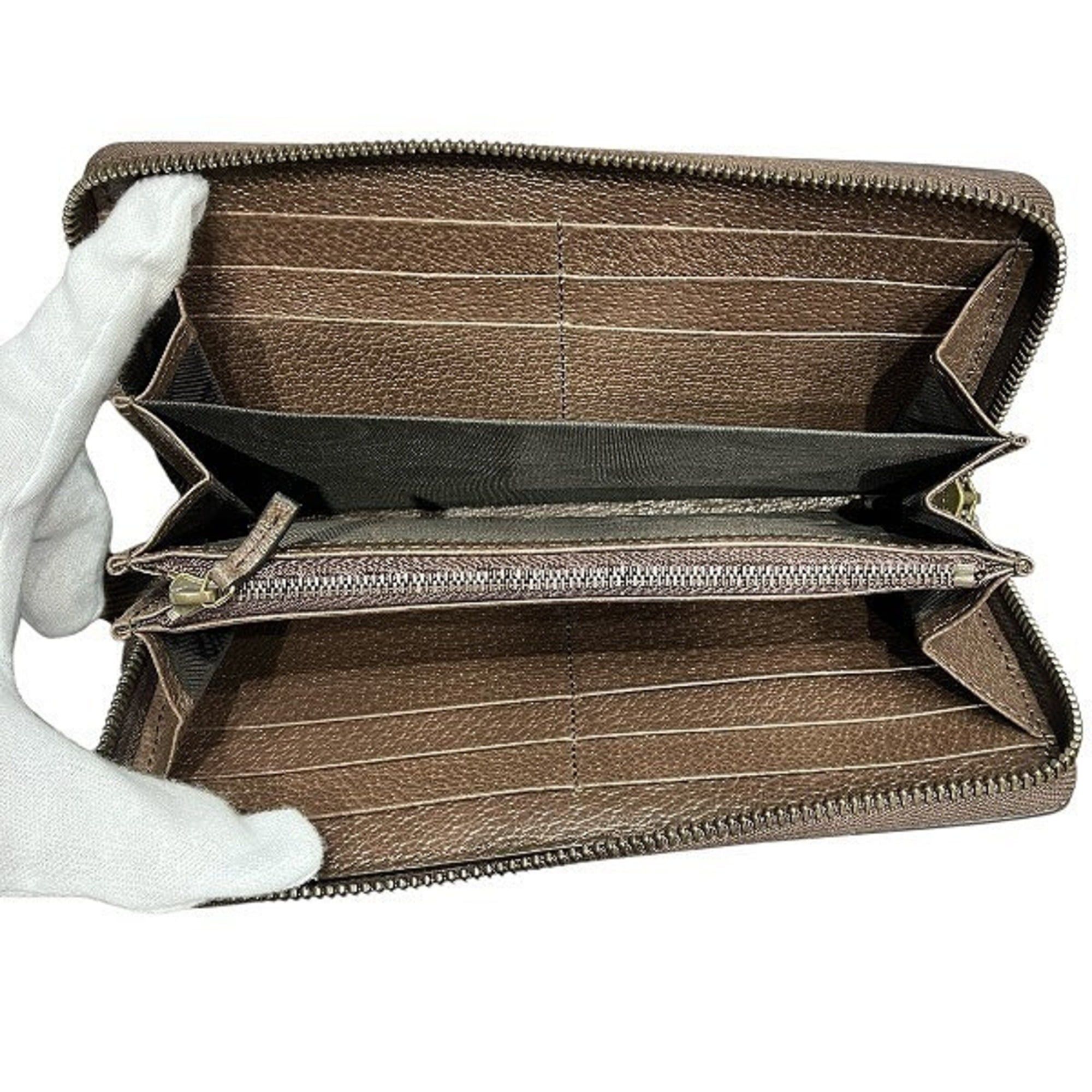 Gucci Gucci GG Canvas Bamboo Round Zip Long Wallet 658634 (Men's/Women's) Size ONE SIZE - 3 Thumbnail