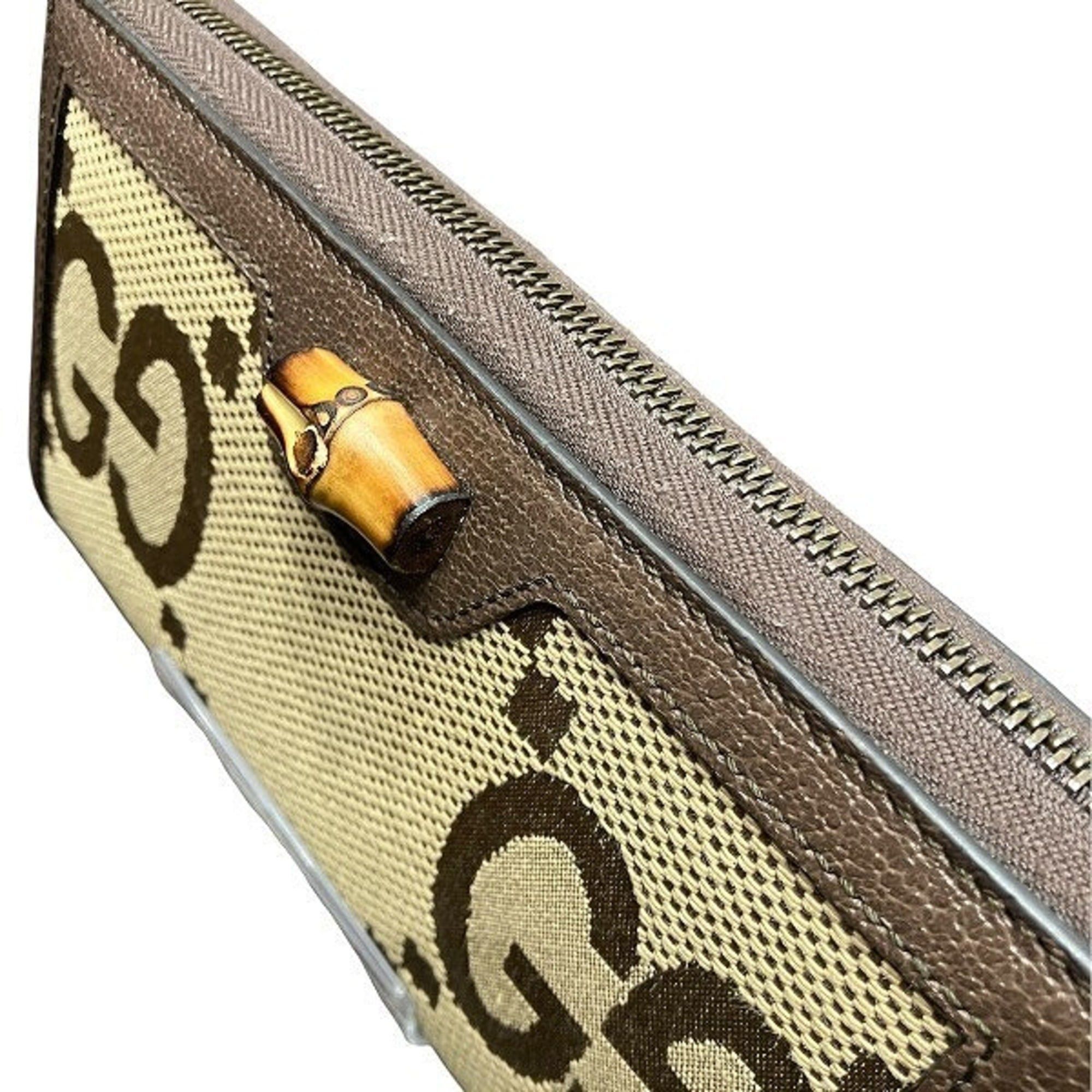 Gucci Gucci GG Canvas Bamboo Round Zip Long Wallet 658634 (Men's/Women's) Size ONE SIZE - 7 Thumbnail