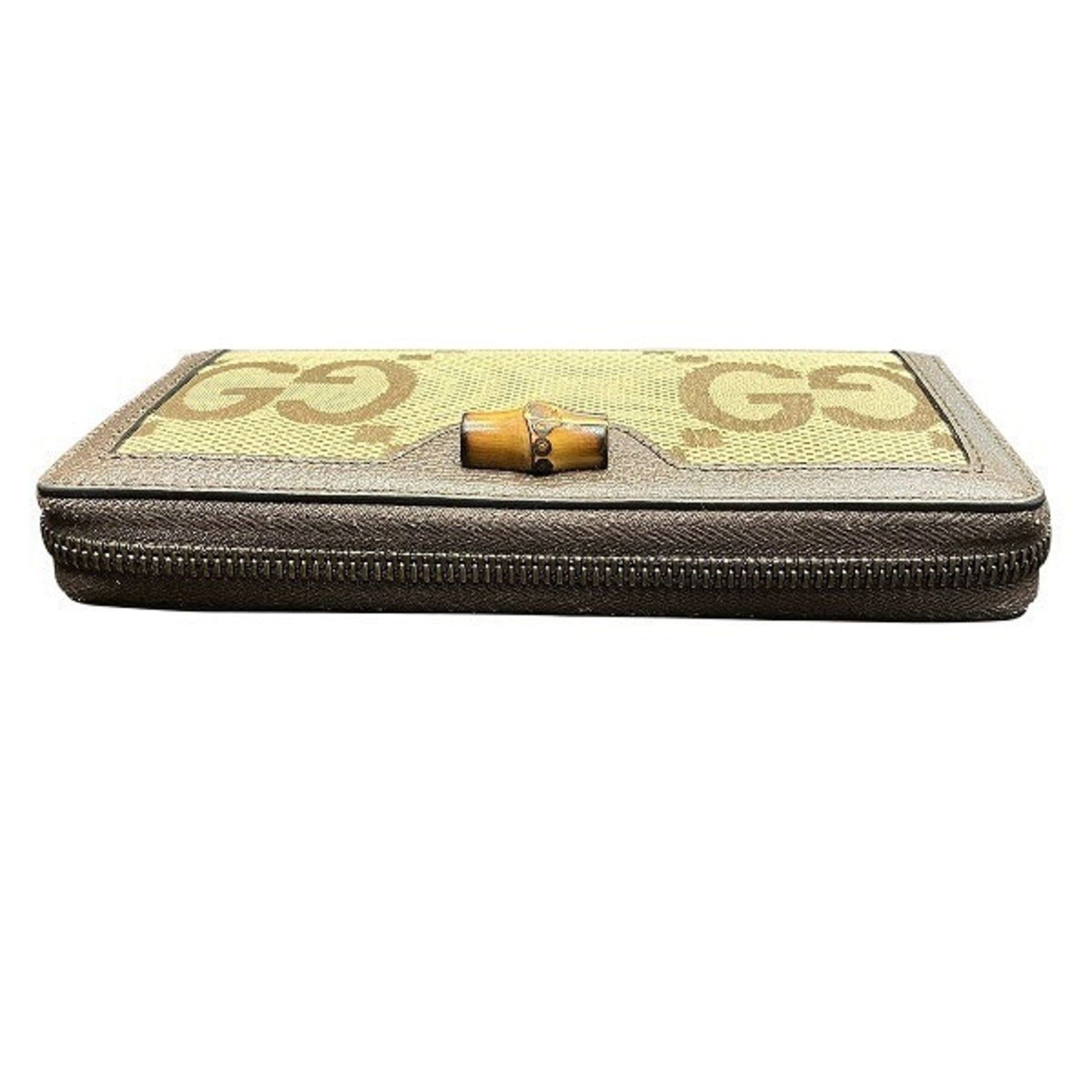 Gucci Gucci GG Canvas Bamboo Round Zip Long Wallet 658634 (Men's/Women's) Size ONE SIZE - 9 Thumbnail