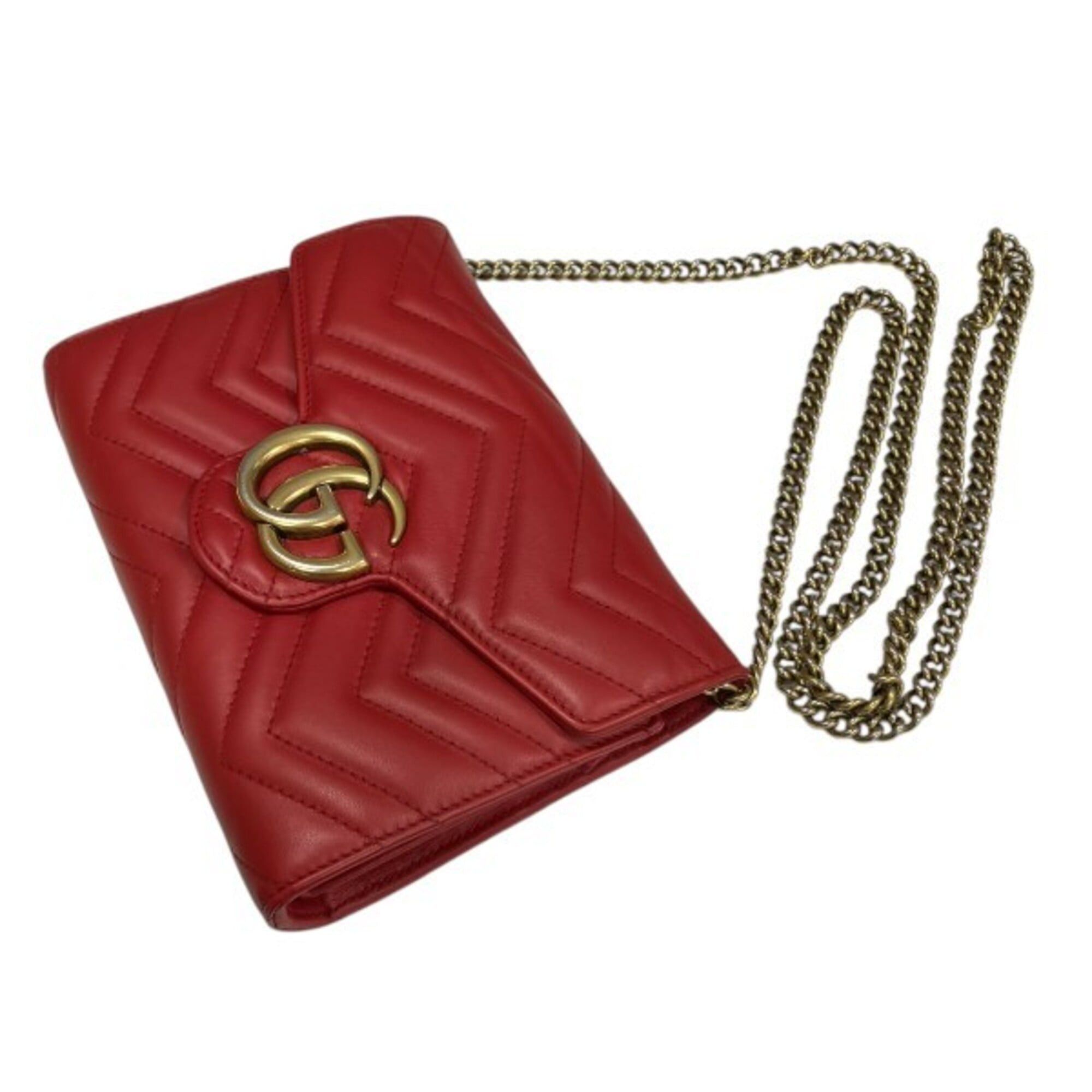 Gucci Gucci GG Marmont 474575 Long Wallet Chain Shoulder for Women Size ONE SIZE - 7 Thumbnail