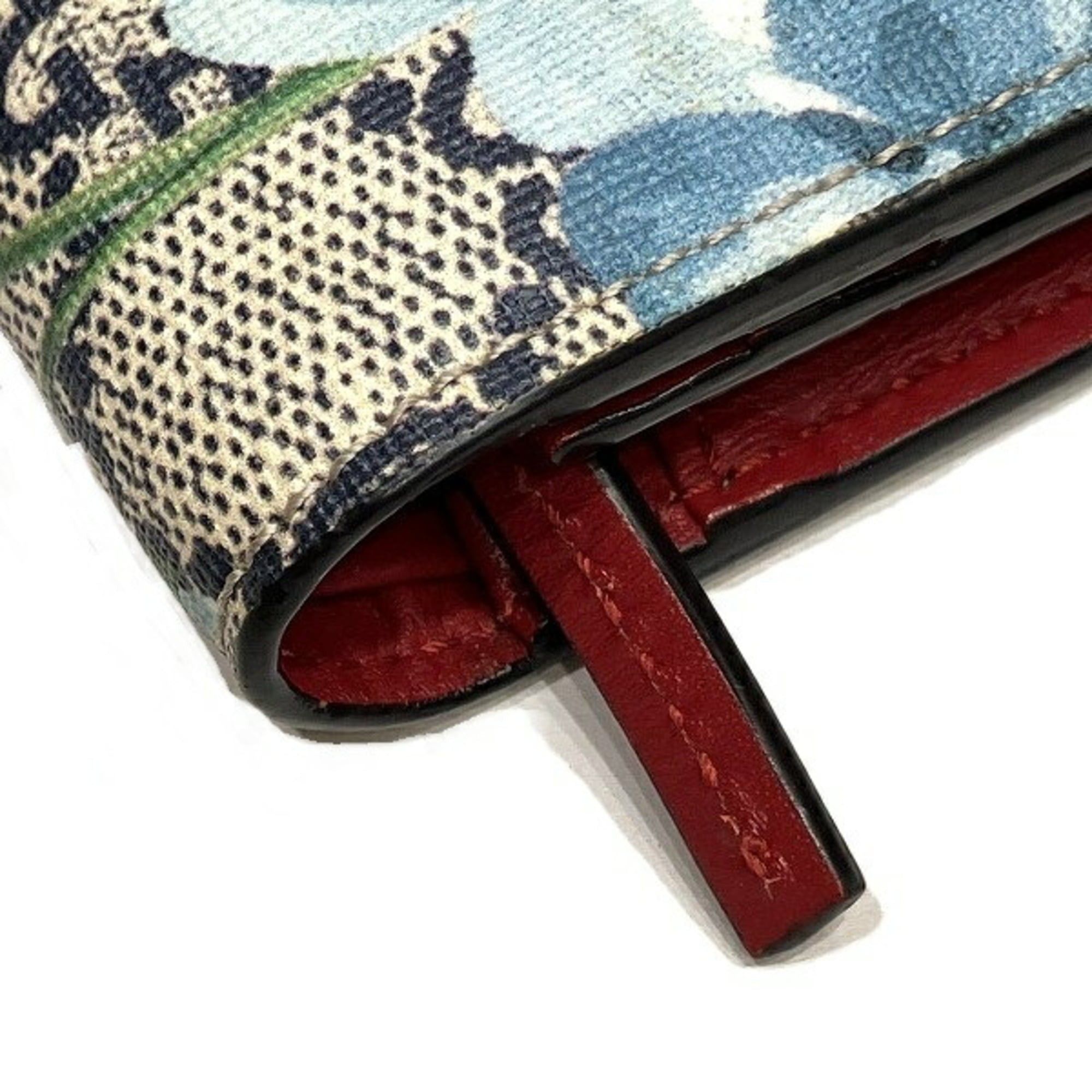 Gucci Gucci GG Supreme Flower Mini Wallet 546372 Bi-fold for Women Size ONE SIZE - 9 Thumbnail