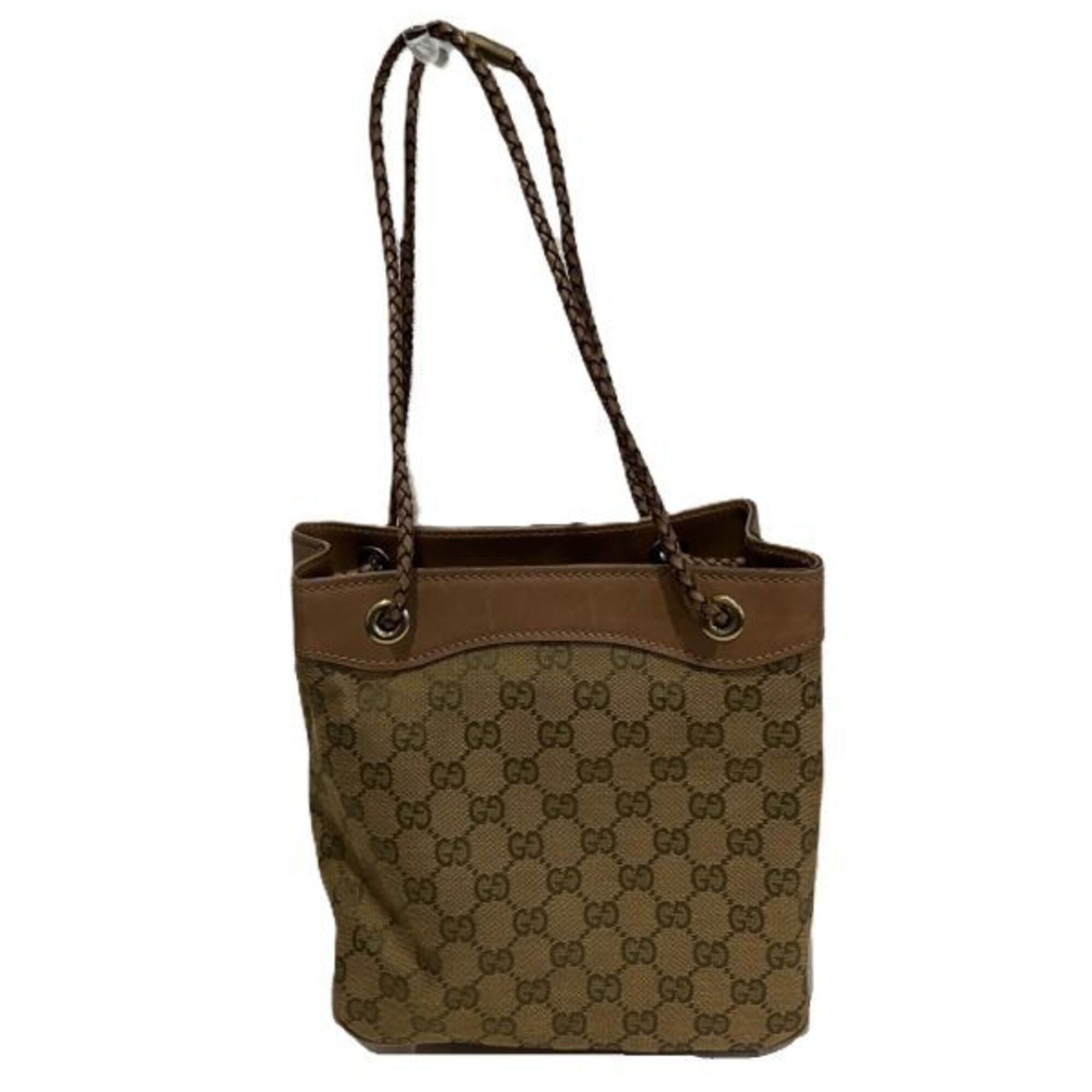 Gucci Gucci 109143 GG Canvas x Leather Tote Handbag Shoulder Bag for Women Size ONE SIZE - 2 Thumbnail