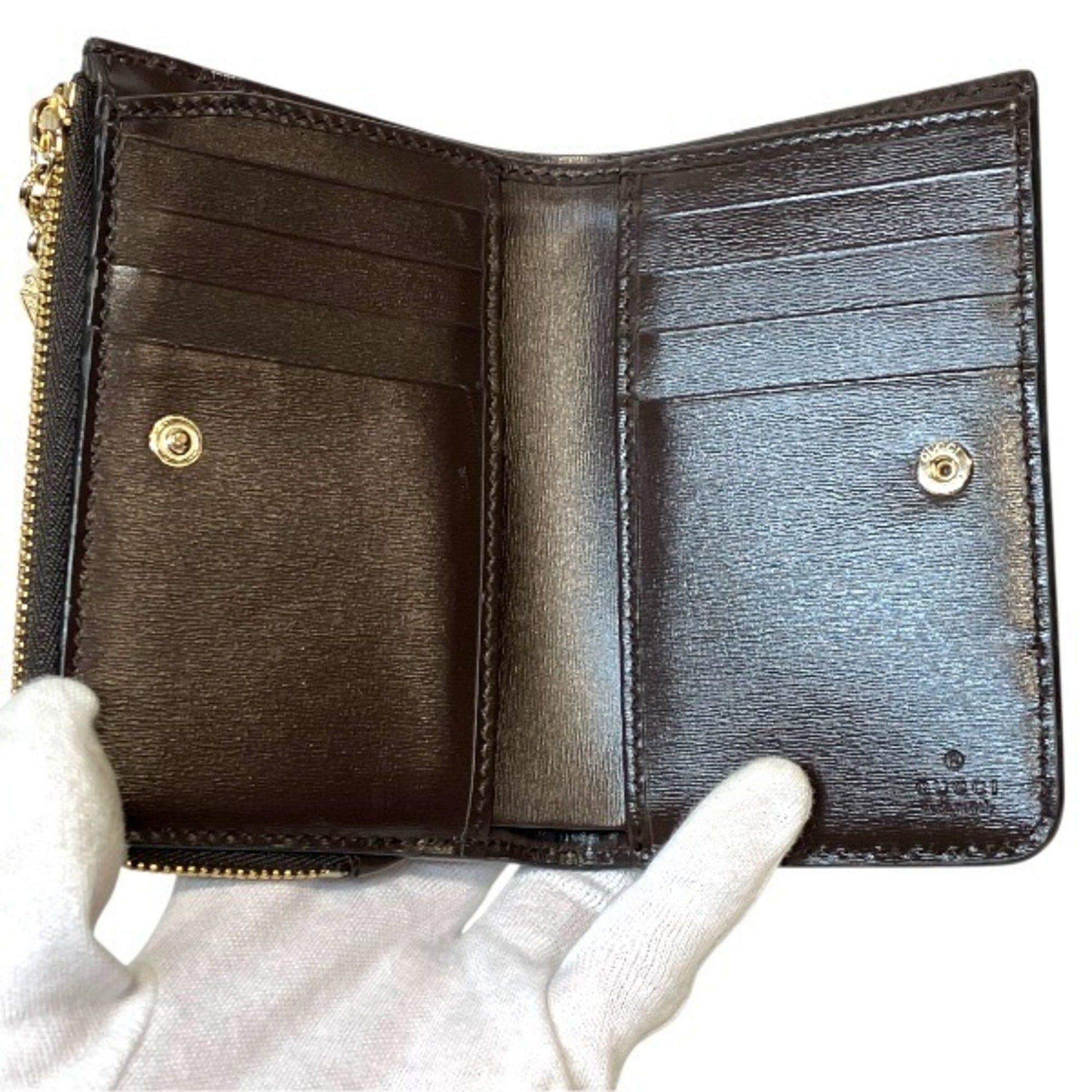 Gucci Gucci GG Canvas Compact Wallet 790036 Bi-fold for Women Size ONE SIZE - 3 Thumbnail