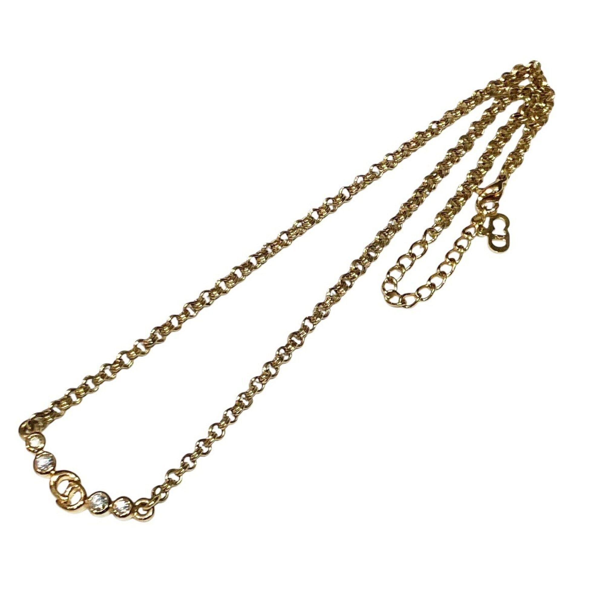 Dior Christian Dior necklace, accessory. Total weight 11.4g, 43.5cm, GP rhinestone. Size ONE SIZE - 3 Thumbnail