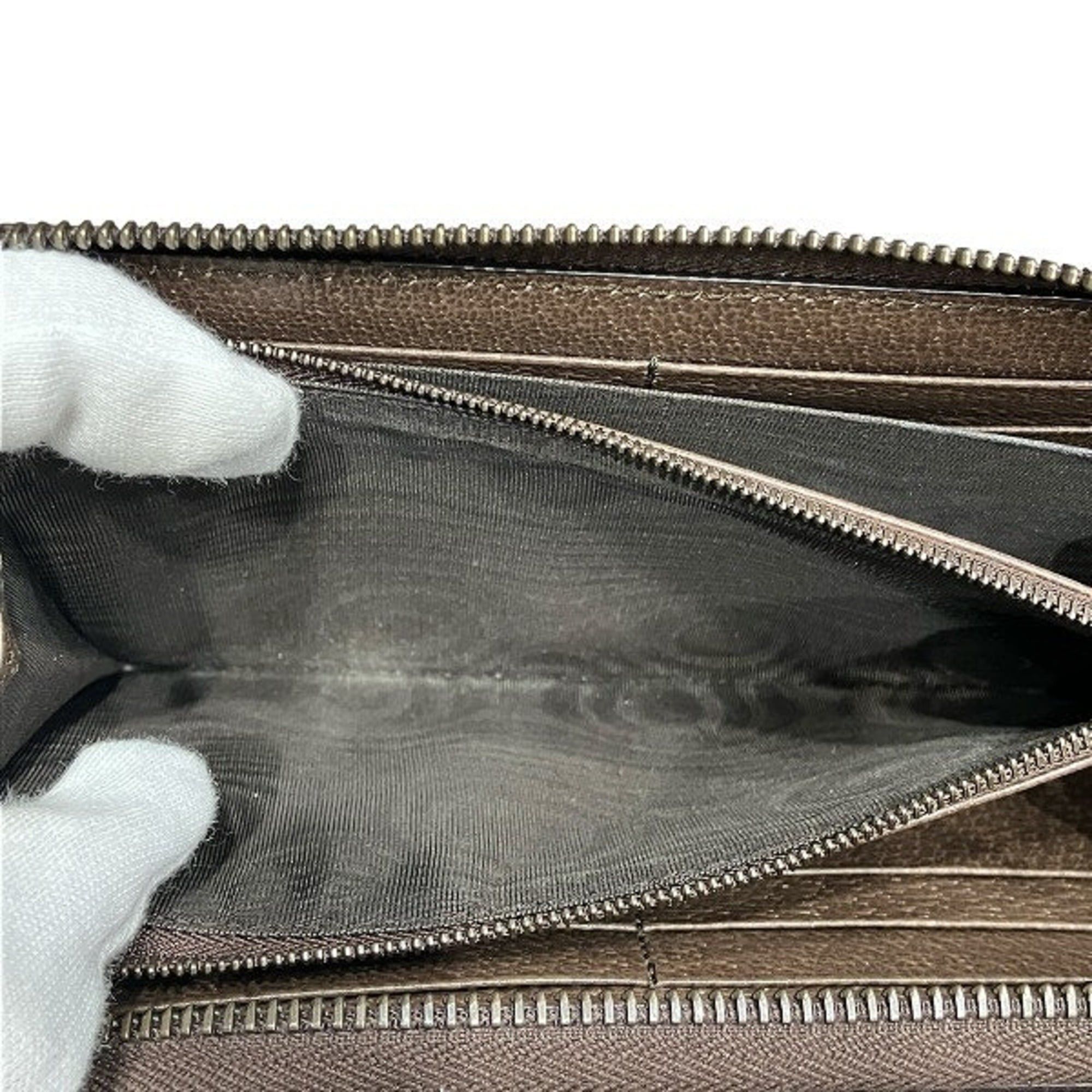 Gucci Gucci GG Canvas Bamboo Round Zip Long Wallet 658634 (Men's/Women's) Size ONE SIZE - 6 Thumbnail