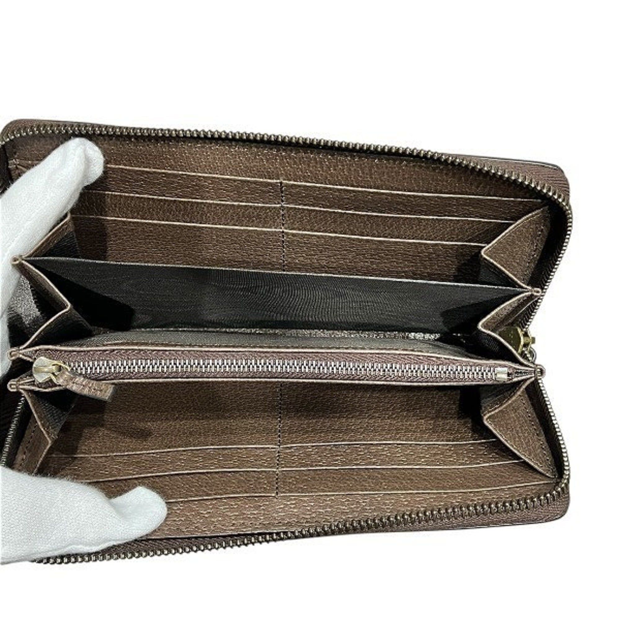 Gucci Gucci GG Canvas Bamboo Round Zip Long Wallet 658634 (Men's/Women's) Size ONE SIZE - 3 Thumbnail