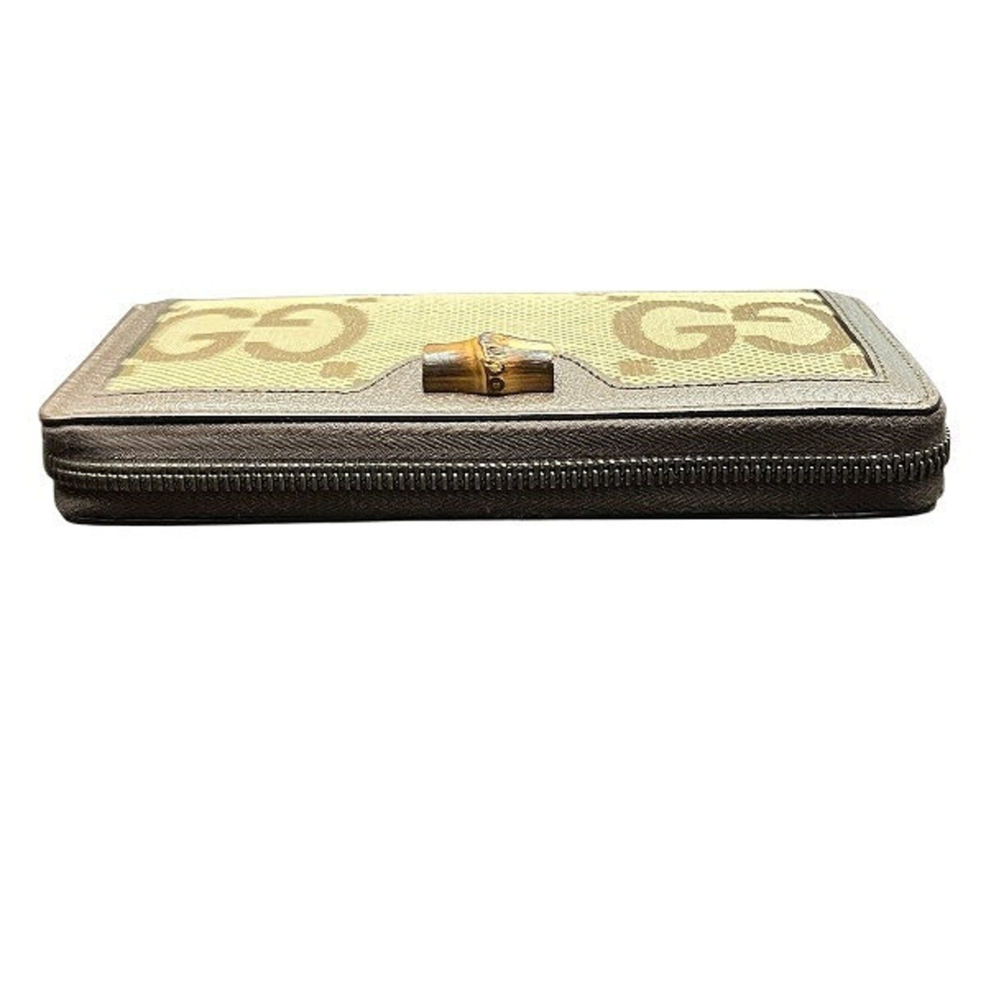 Gucci Gucci GG Canvas Bamboo Round Zip Long Wallet 658634 (Men's/Women's) Size ONE SIZE - 8 Thumbnail