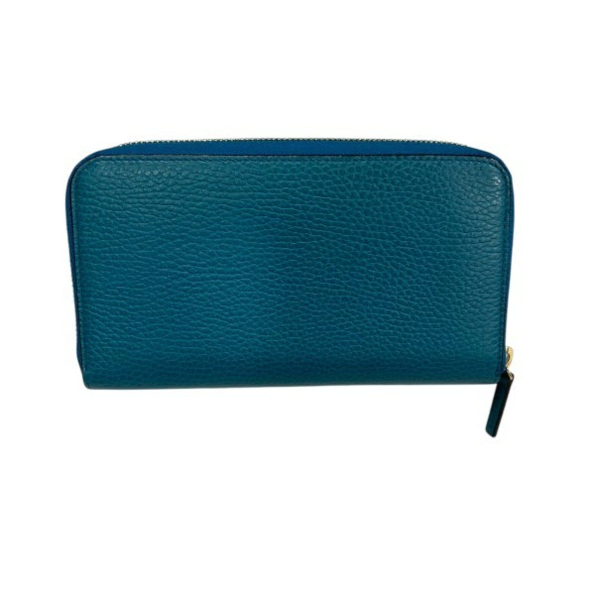 Gucci Gucci Interlocking G 449347 Turquoise Blue Round Zip Wallet Long for Women Size ONE SIZE - 2 Thumbnail