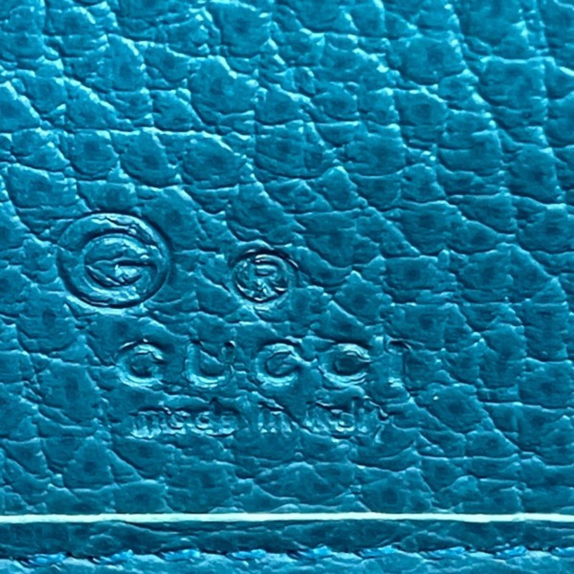 Gucci Gucci Interlocking G 449347 Turquoise Blue Round Zip Wallet Long for Women Size ONE SIZE - 4 Thumbnail