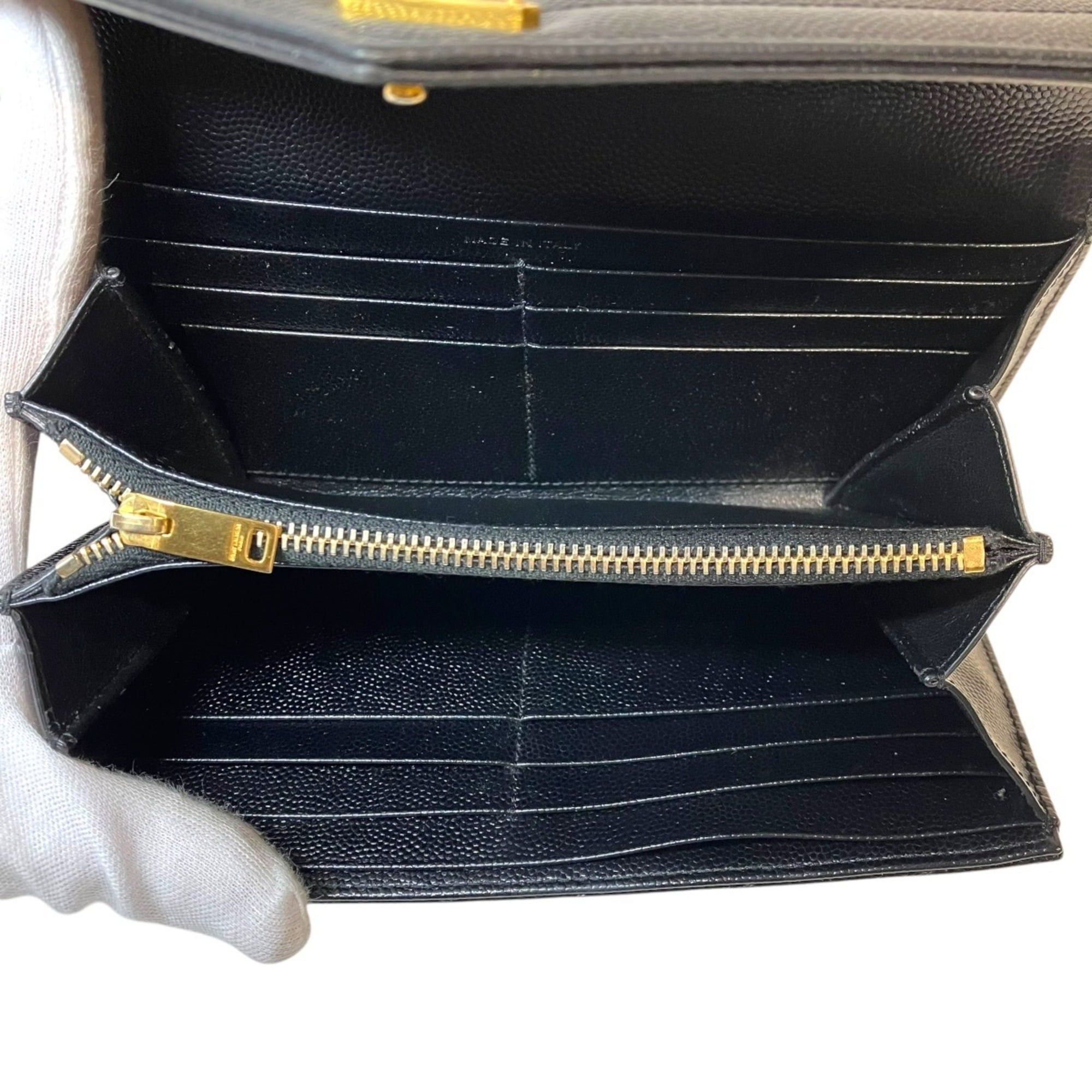 Saint Laurent Paris Saint Laurent Cassandra Matelassé Large Flap Wallet, Calfskin, 372264 Size ONE SIZE - 3 Thumbnail