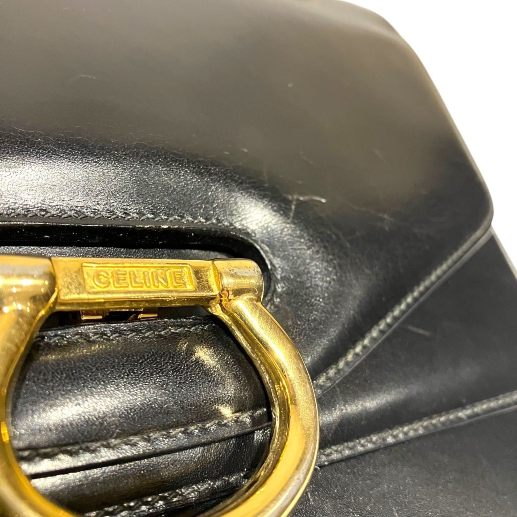 Celine Celine Gancini hardware double flap handbag, smooth leather Size ONE SIZE - 9 Thumbnail
