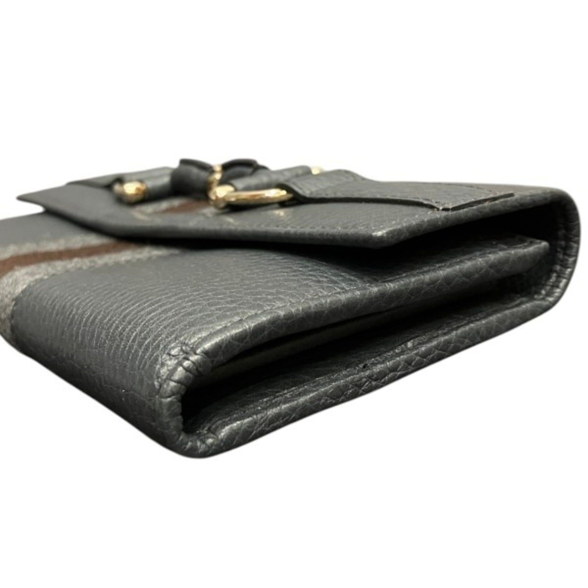 Gucci Gucci Horsebit 245752 Sherry Line Leather Long Wallet for Men and Women Size ONE SIZE - 8 Thumbnail
