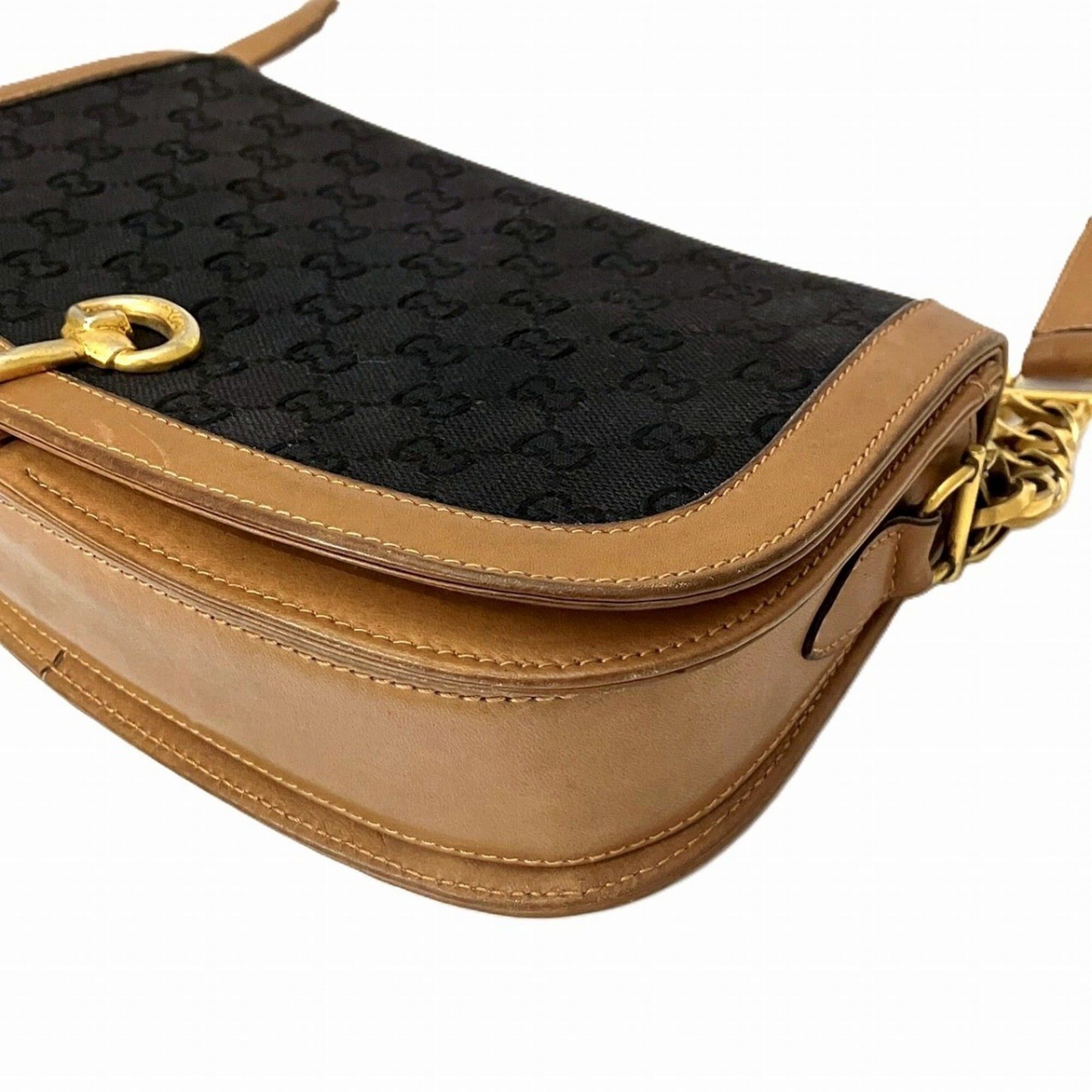Gucci Gucci shoulder bag, Horsebit design, GG canvas and leather. Size ONE SIZE - 8 Thumbnail