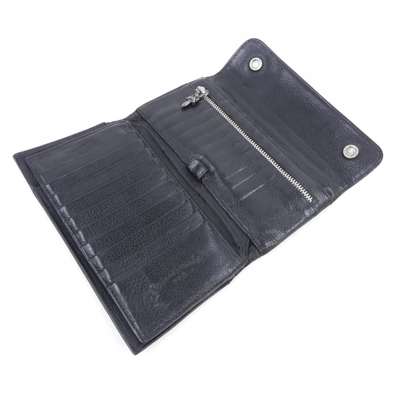 Chrome Hearts Chrome Hearts Chrome Hearts WAVE CROSS BTN Wallet Leather Long Wallet 224630405010900 DUTY FREE for USA Size ONE SIZE - 5 Thumbnail