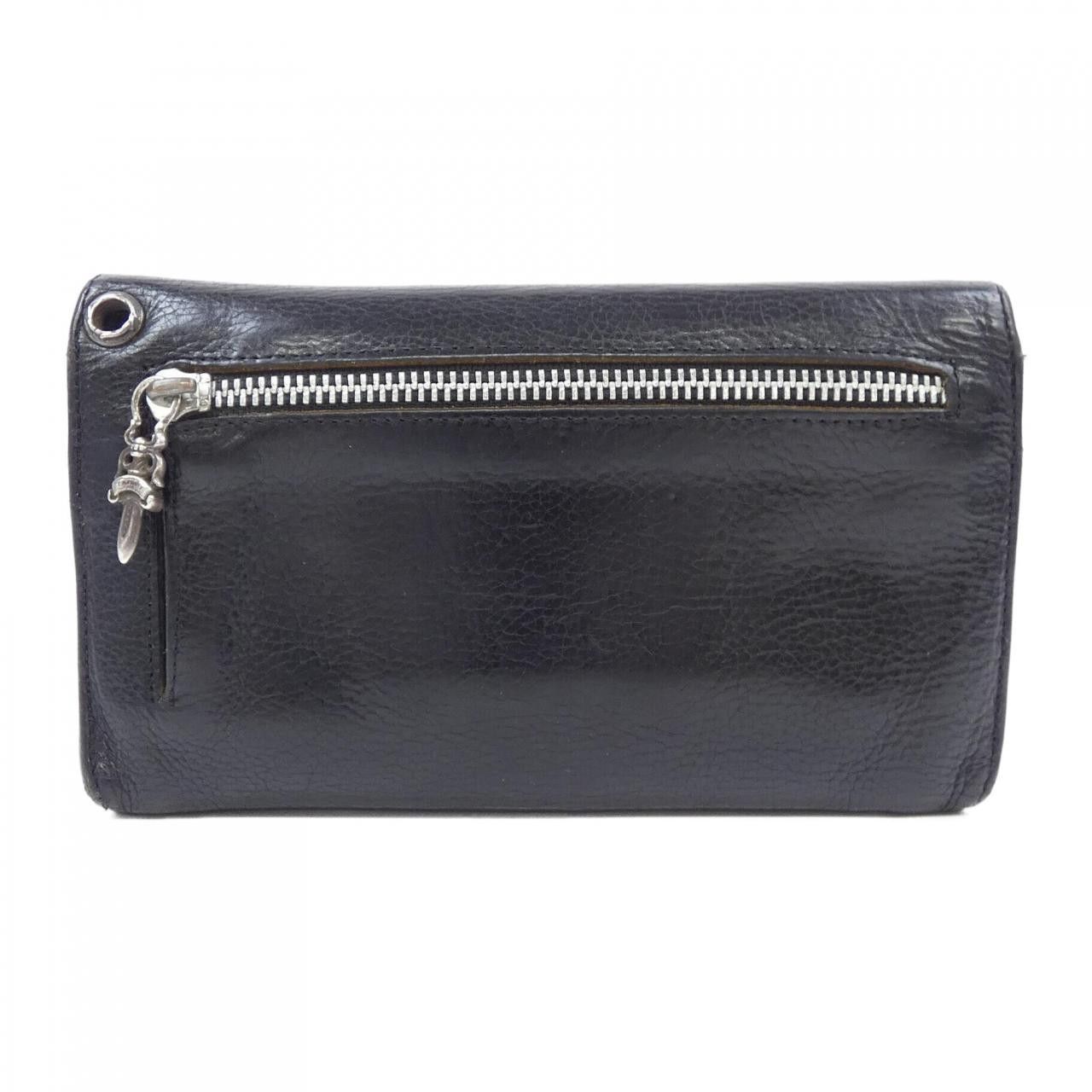 Chrome Hearts Chrome Hearts Chrome Hearts WAVE CROSS BTN Wallet Leather Long Wallet 224630405010900 DUTY FREE for USA Size ONE SIZE - 2 Thumbnail