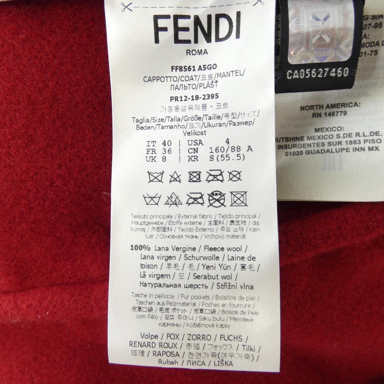 Fendi Fendi Fendi Fur Pocket Coat Fur Outerwear FF5861A5G0 DUTY FREE for USA Size ONE SIZE - 3 Thumbnail