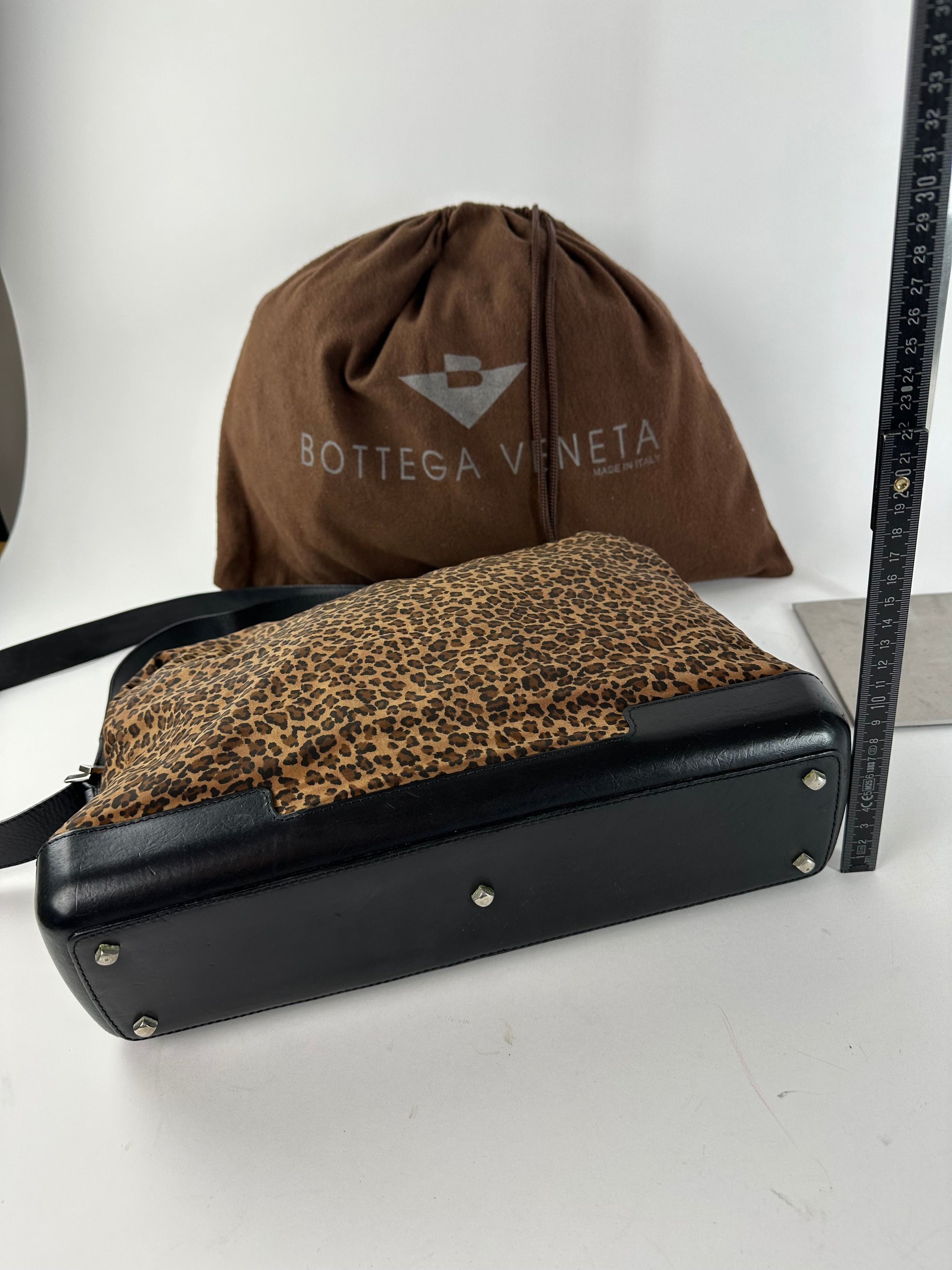 Bottega Veneta Vintage Leopard Suede Shoulder Bag Tan Size ONE SIZE - 12 Thumbnail