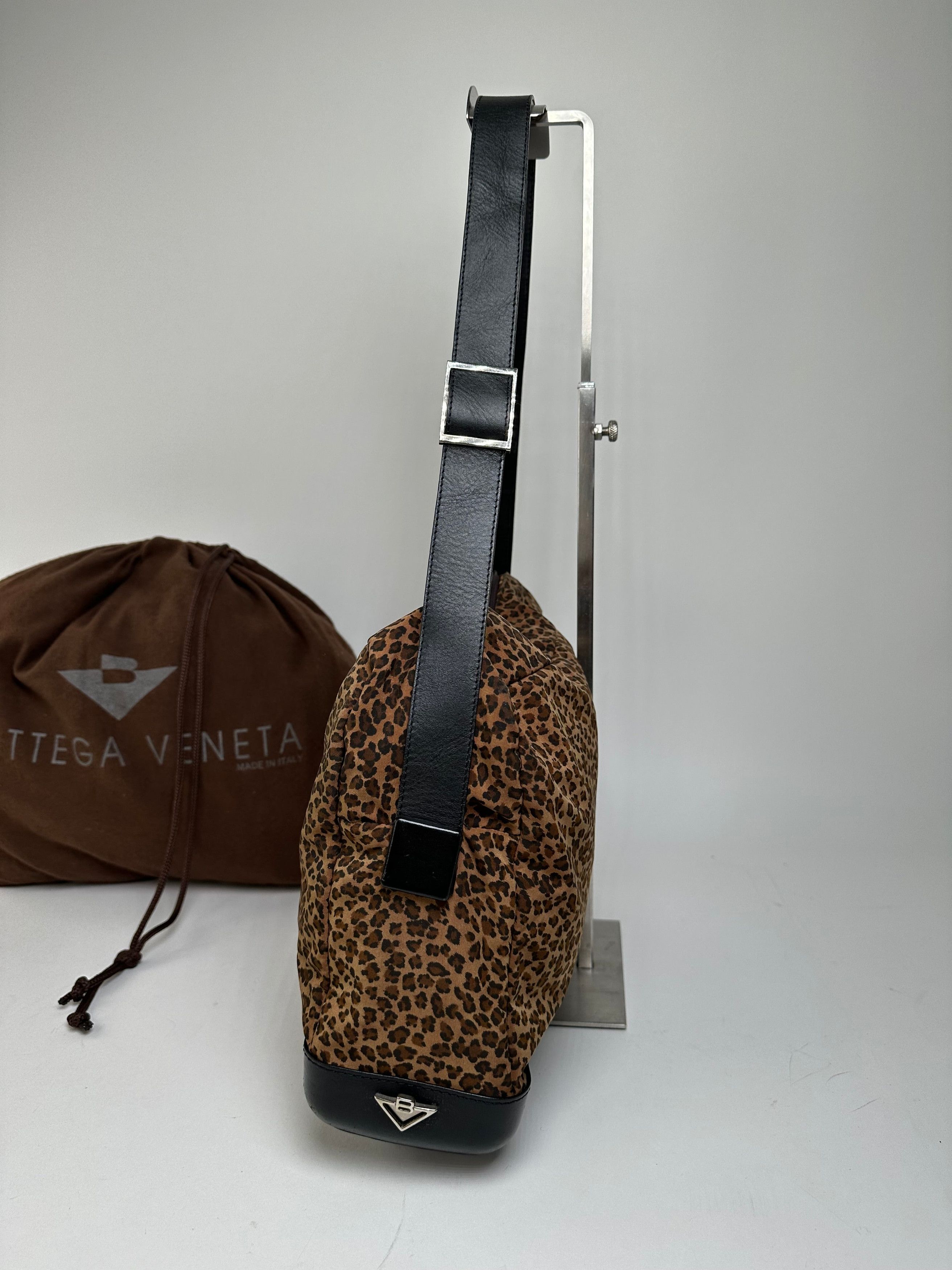 Bottega Veneta Vintage Leopard Suede Shoulder Bag Tan Size ONE SIZE - 5 Thumbnail
