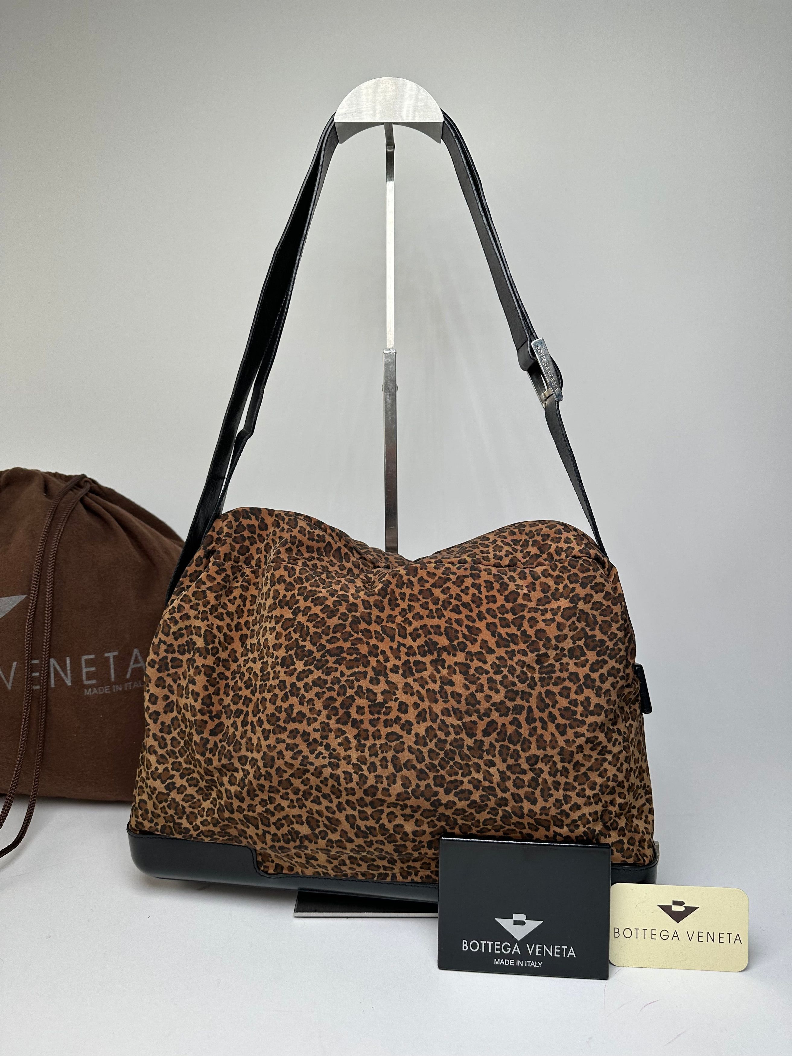 Bottega Veneta Vintage Leopard Suede Shoulder Bag Tan Size ONE SIZE - 6 Thumbnail