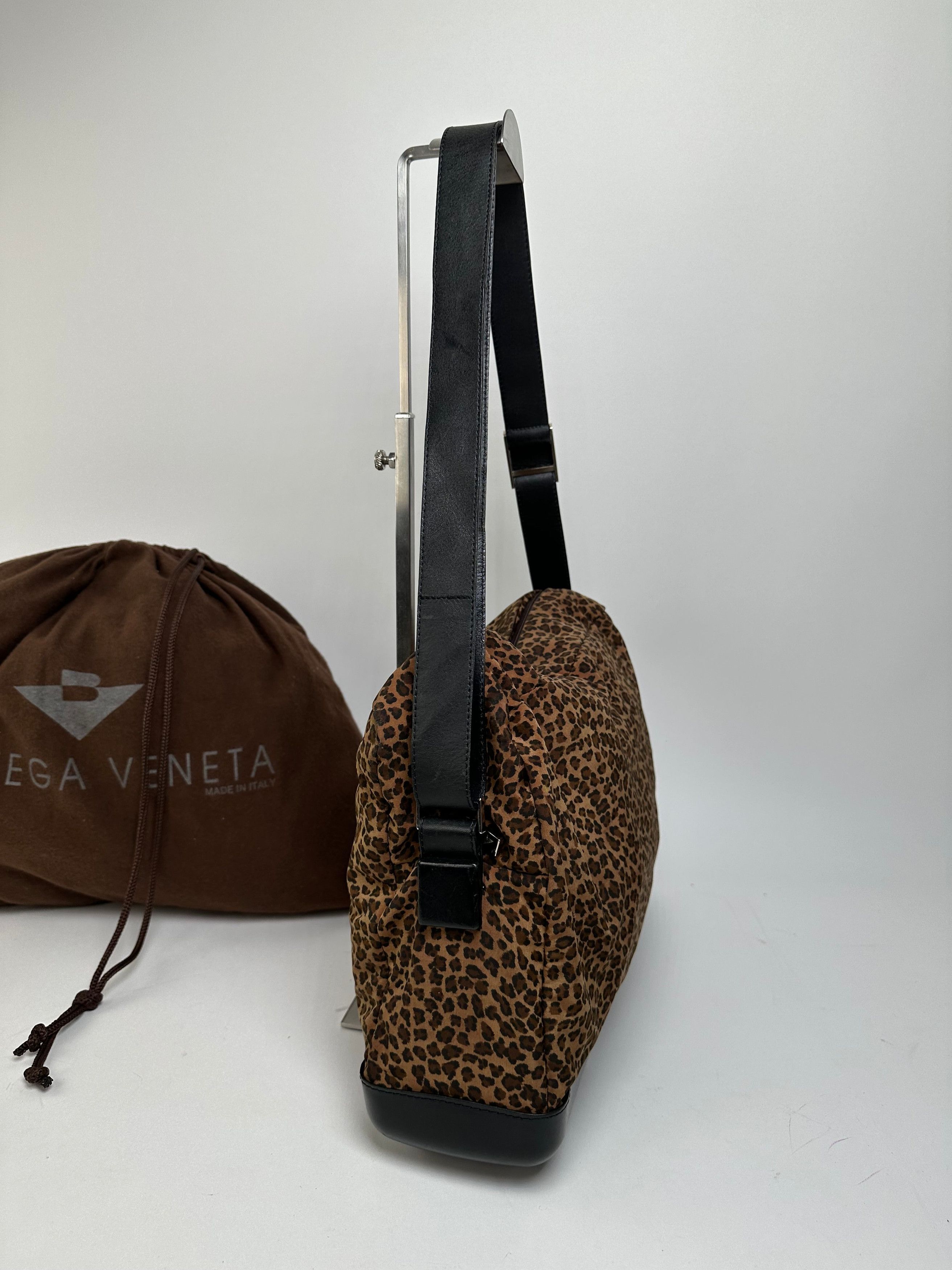 Bottega Veneta Vintage Leopard Suede Shoulder Bag Tan Size ONE SIZE - 9 Thumbnail
