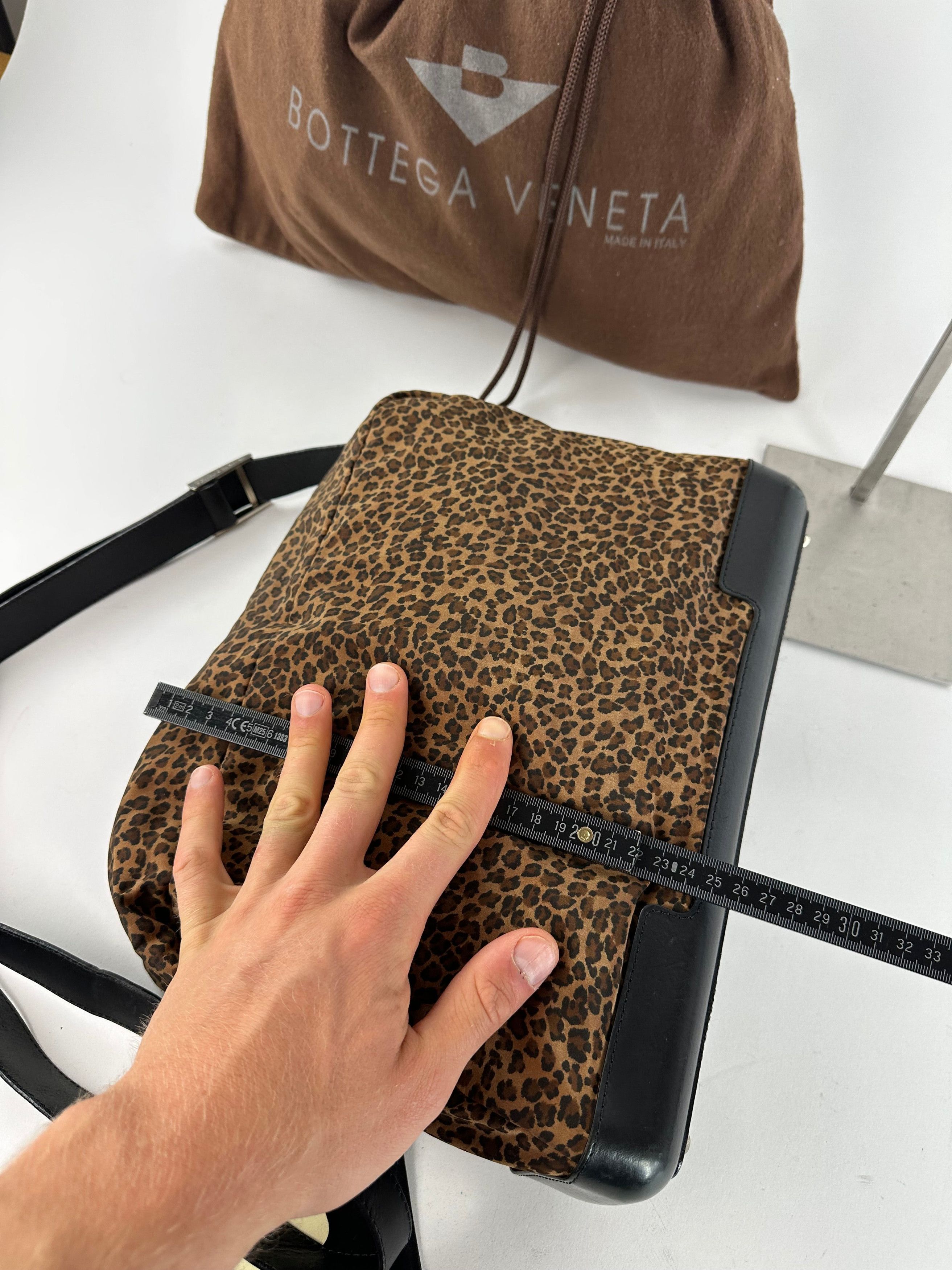 Bottega Veneta Vintage Leopard Suede Shoulder Bag Tan Size ONE SIZE - 11 Thumbnail