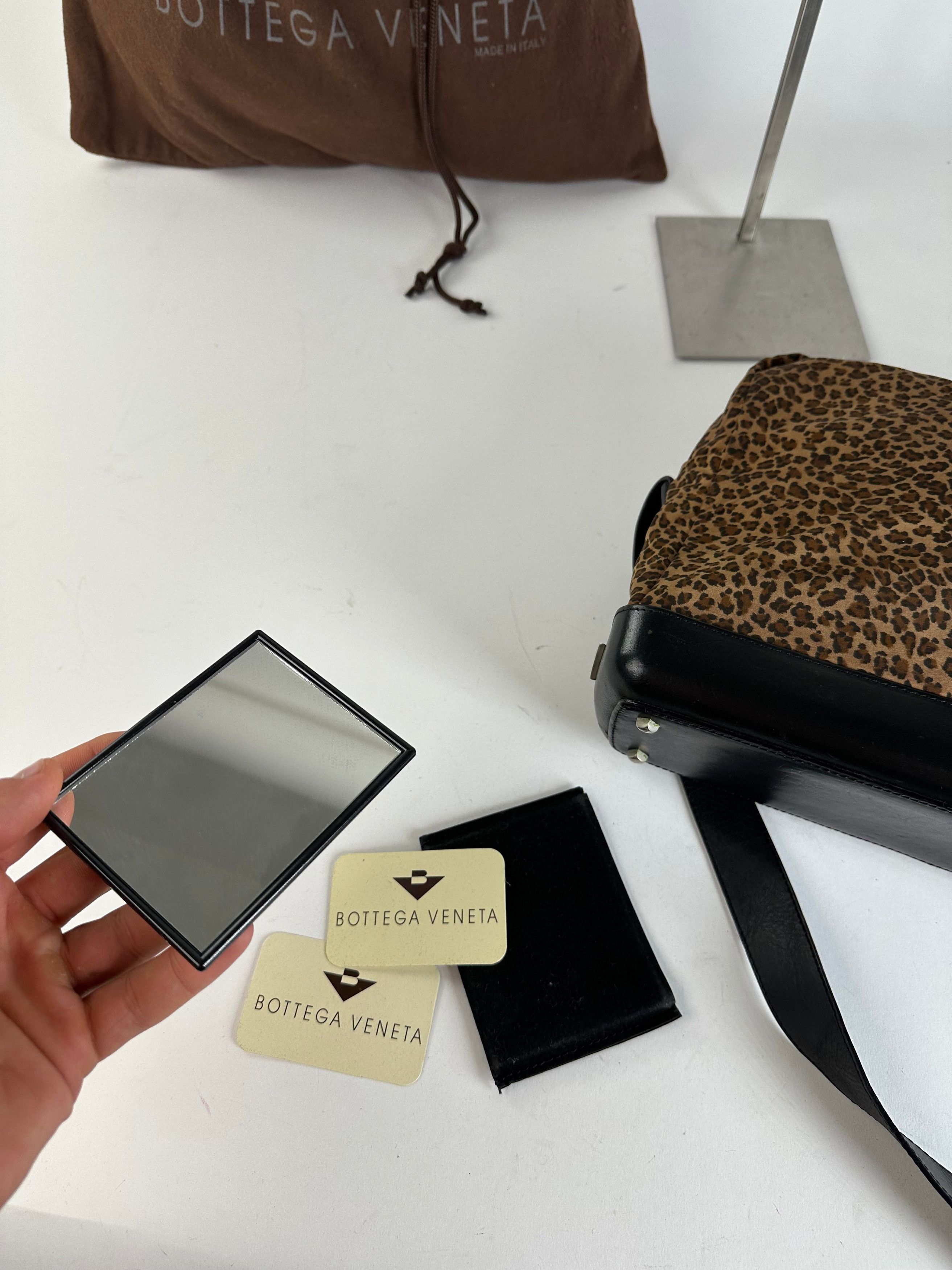Bottega Veneta Vintage Leopard Suede Shoulder Bag Tan Size ONE SIZE - 13 Thumbnail