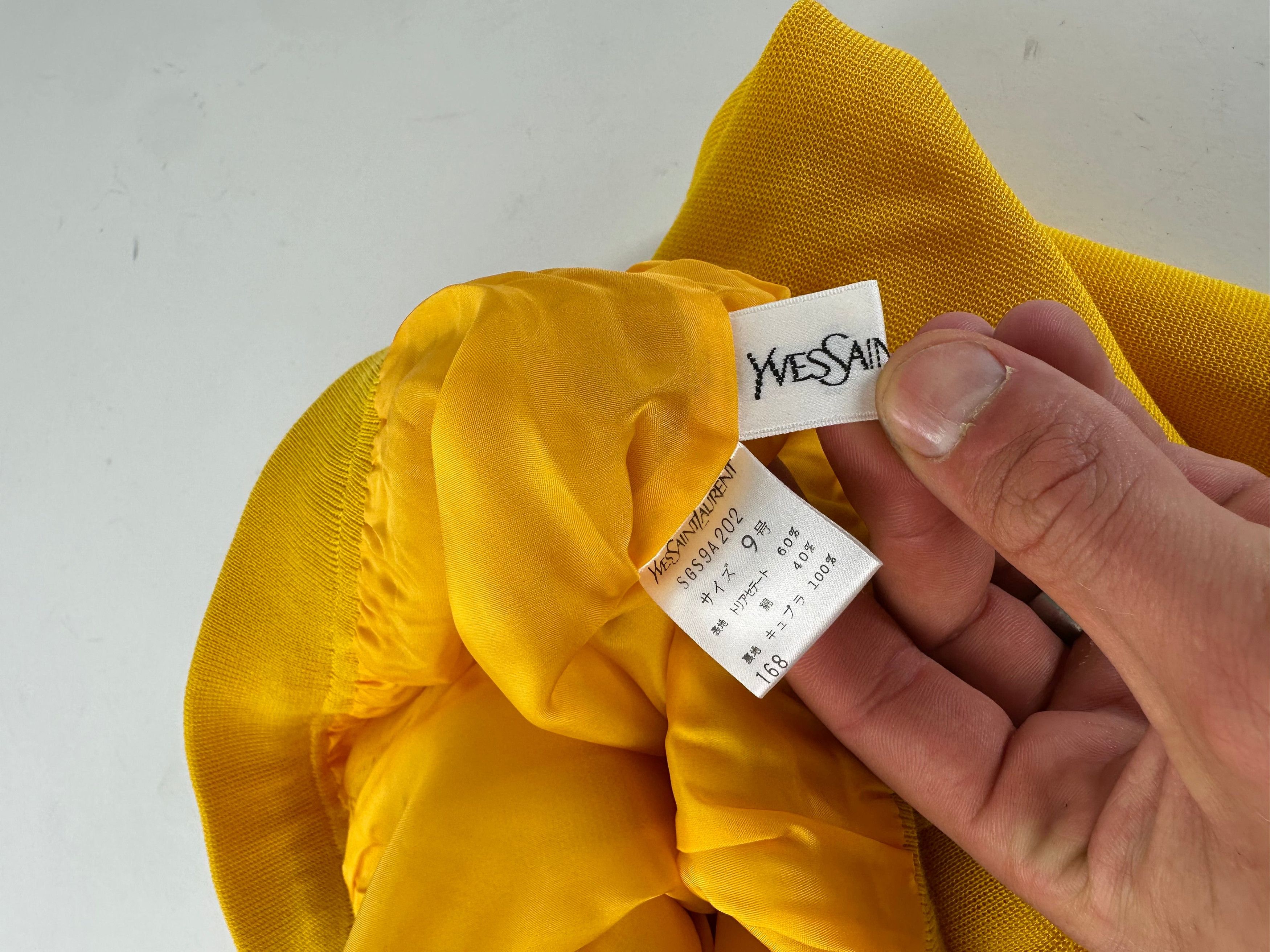 Yves Saint Laurent Vintage Marigold Yellow Wool Pencil Skirt Size 30" / US 8 / IT 44 - 5 Thumbnail