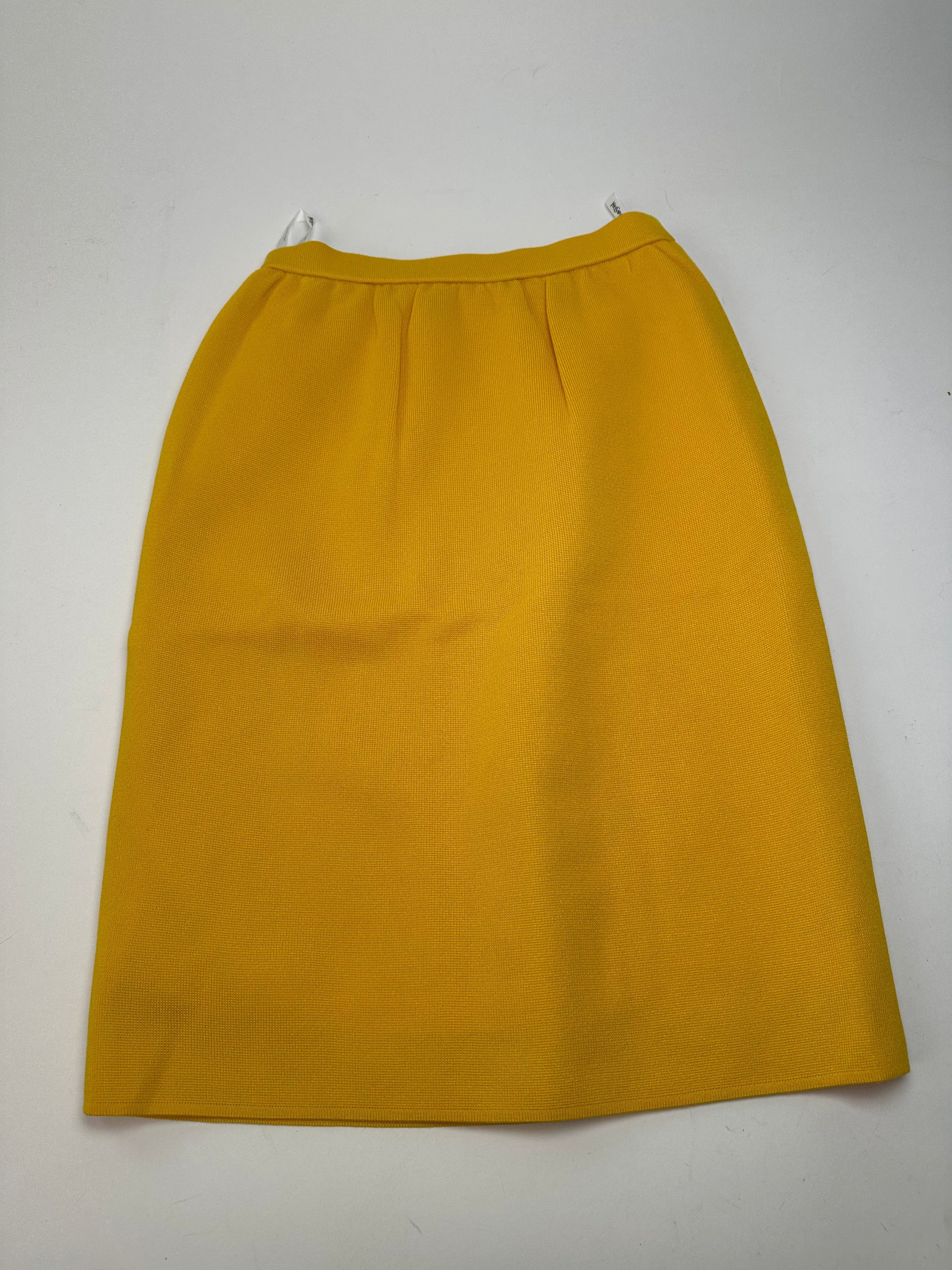Yves Saint Laurent Vintage Marigold Yellow Wool Pencil Skirt Size 30" / US 8 / IT 44 - 6 Thumbnail