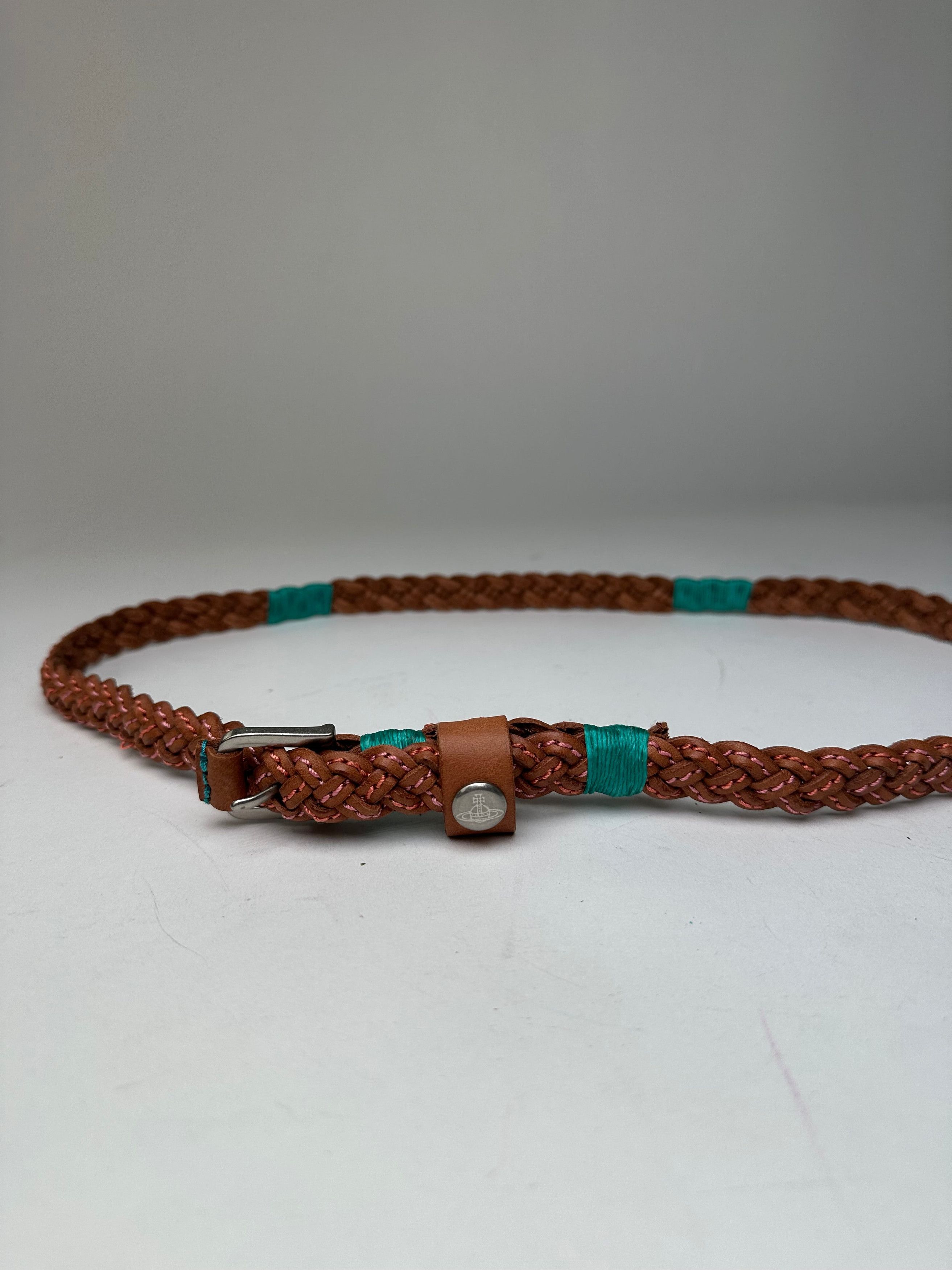 Vivienne Westwood Vintage Braided Leather Belt Cognac 100 cm Size ONE SIZE - 6 Thumbnail