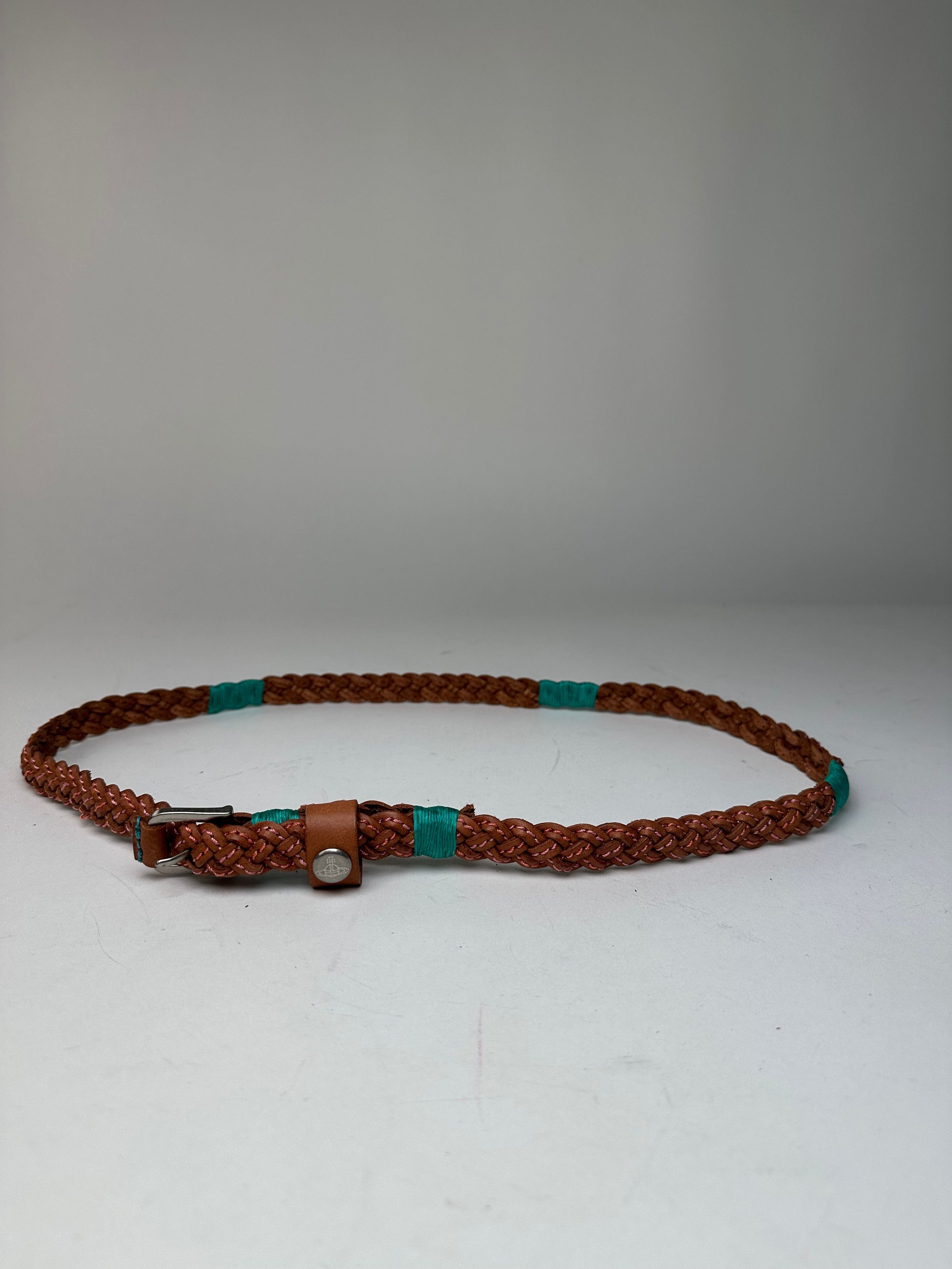 Vivienne Westwood Vintage Braided Leather Belt Cognac 100 cm Size ONE SIZE - 8 Thumbnail