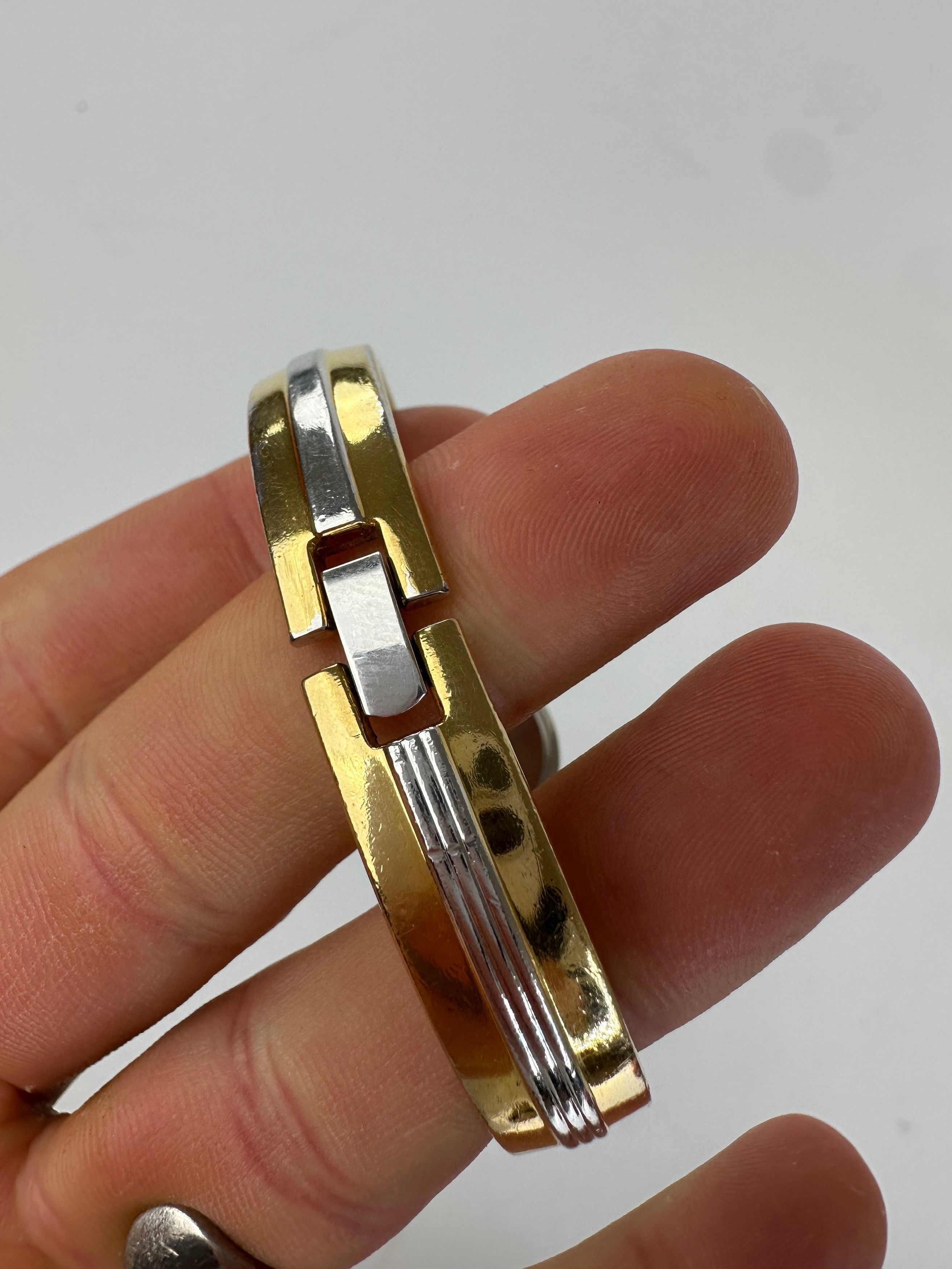 Courreges Vintage Paris Two-Tone Bangle Watch Size ONE SIZE - 5 Thumbnail