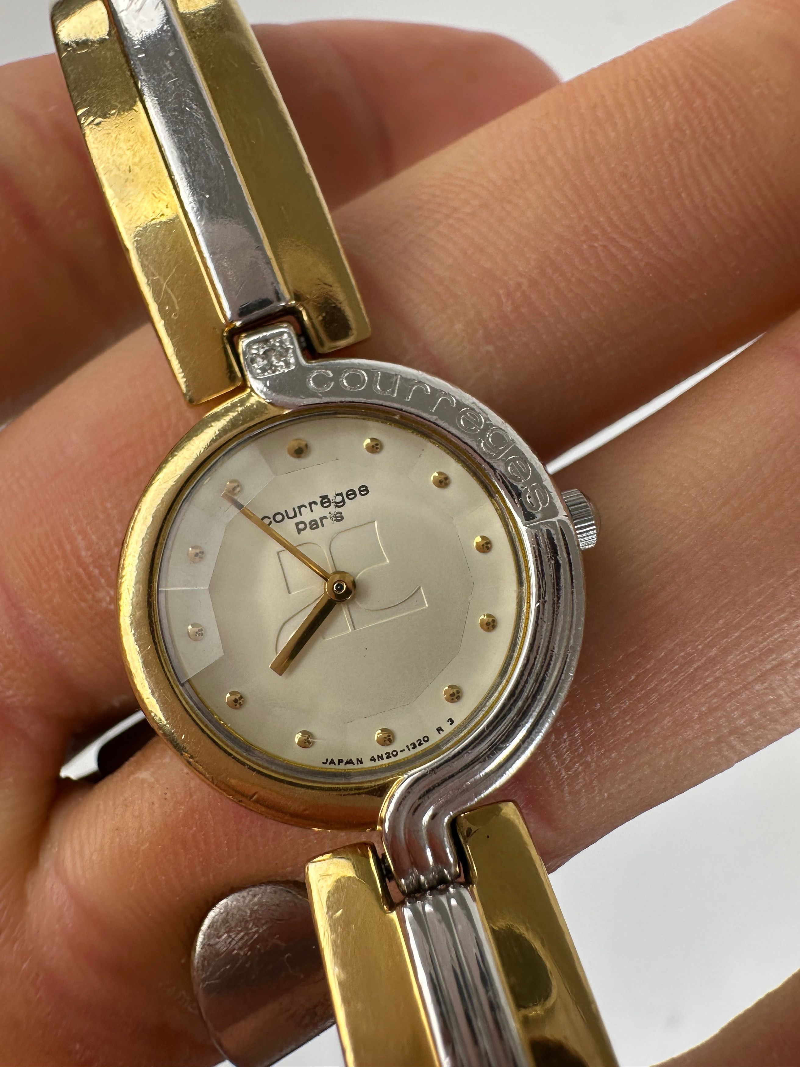 Courreges Vintage Paris Two-Tone Bangle Watch Size ONE SIZE - 3 Thumbnail