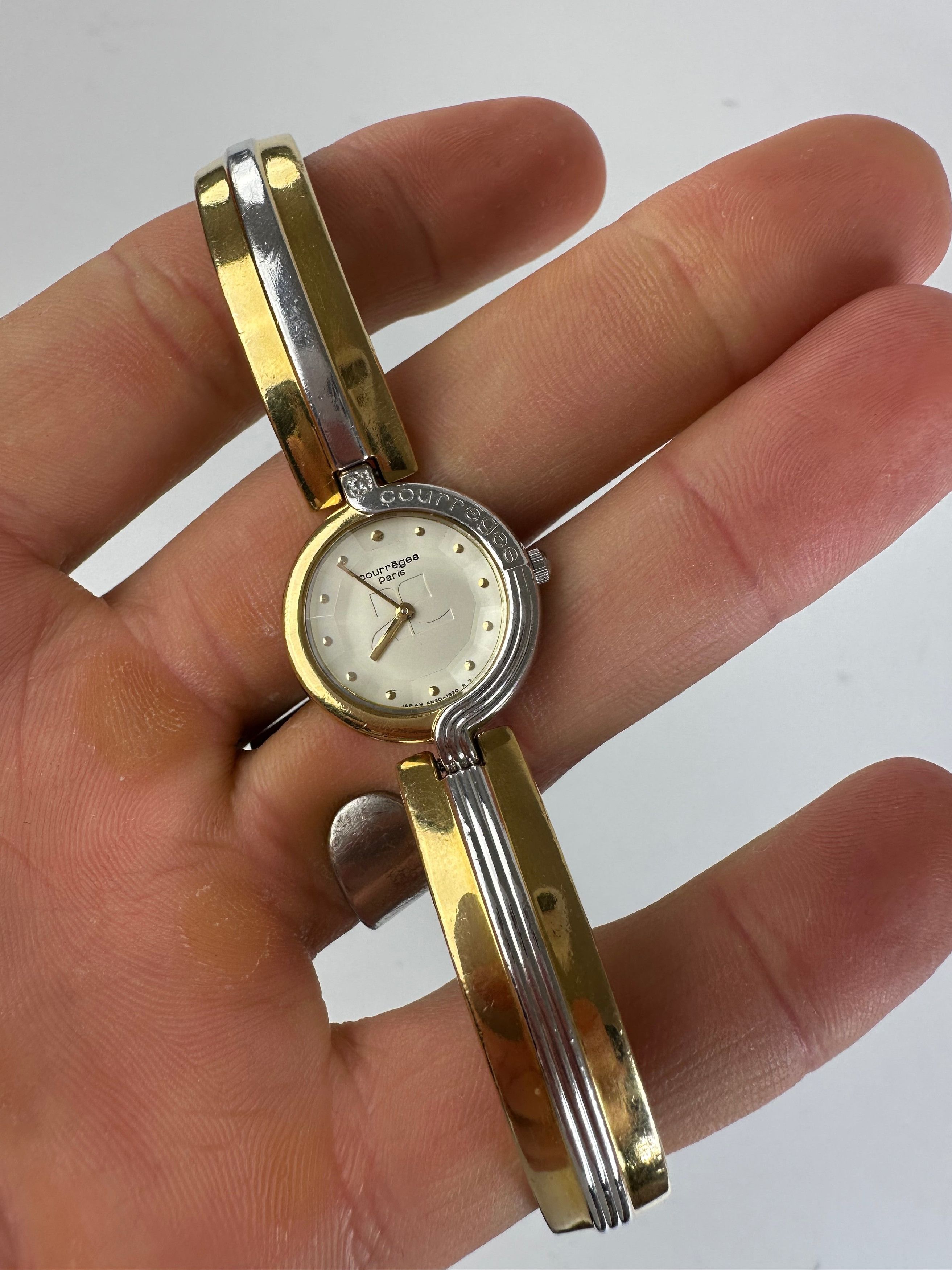 Courreges Vintage Paris Two-Tone Bangle Watch Size ONE SIZE - 10 Thumbnail