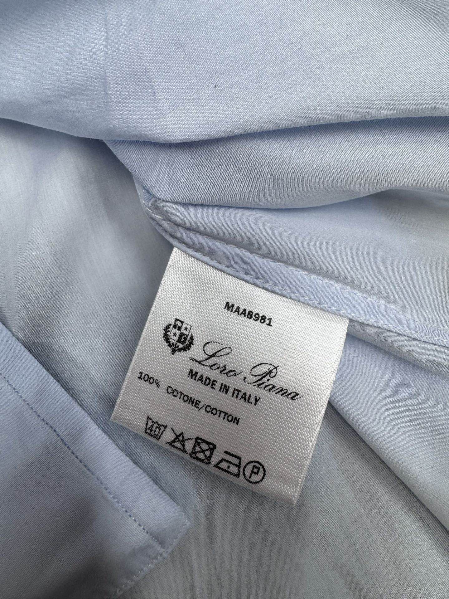 Loro Piana Blue Long-Sleeve Button-Up Shirt XXL Size US XXL / EU 58 / 5 - 4 Thumbnail