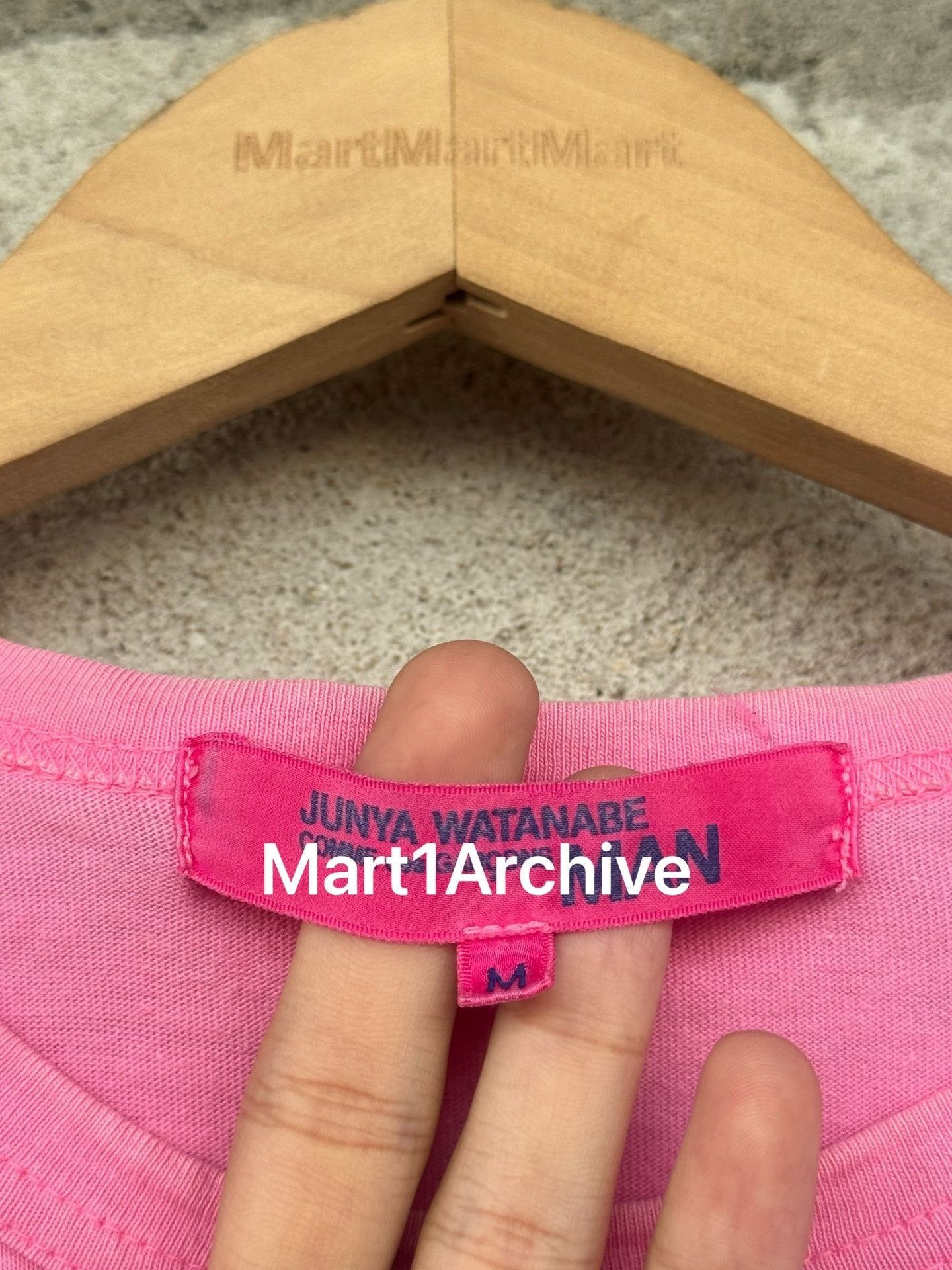 Junya Watanabe Pink Short Sleeve Graphic T-Shirt with Side Patterns Size US M / EU 48-50 / 2 - 7 Thumbnail