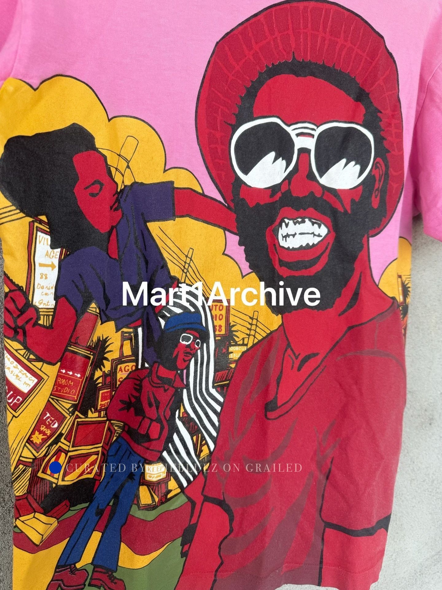 Junya Watanabe Pink Short Sleeve Graphic T-Shirt with Side Patterns Size US M / EU 48-50 / 2 - 5 Thumbnail