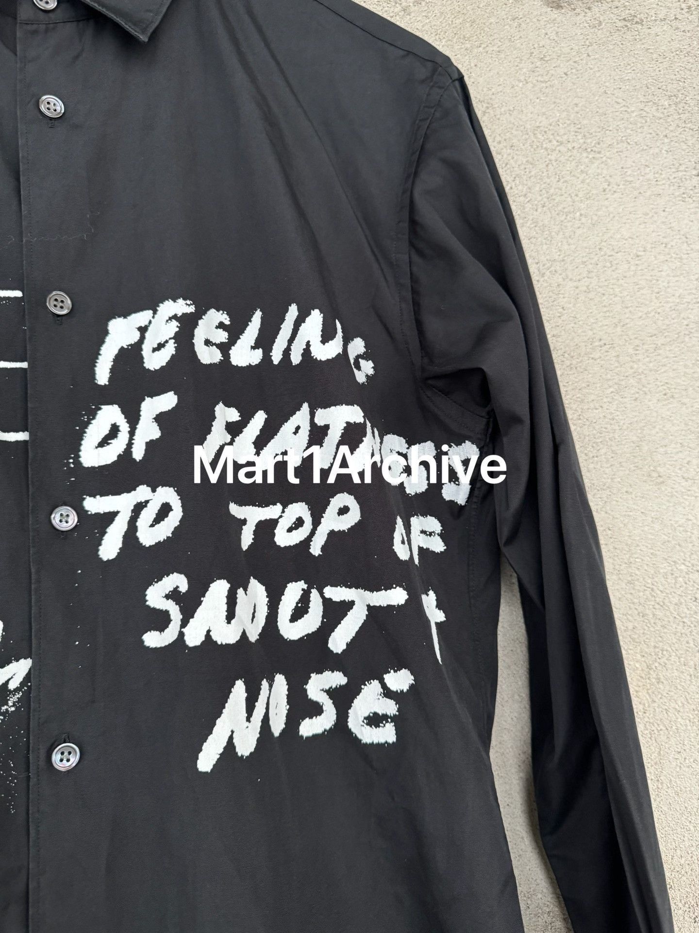 Comme des Garcons Black Long Sleeve Button-Up Shirt with Graphic Print Size US S / EU 44-46 / 1 - 4 Thumbnail